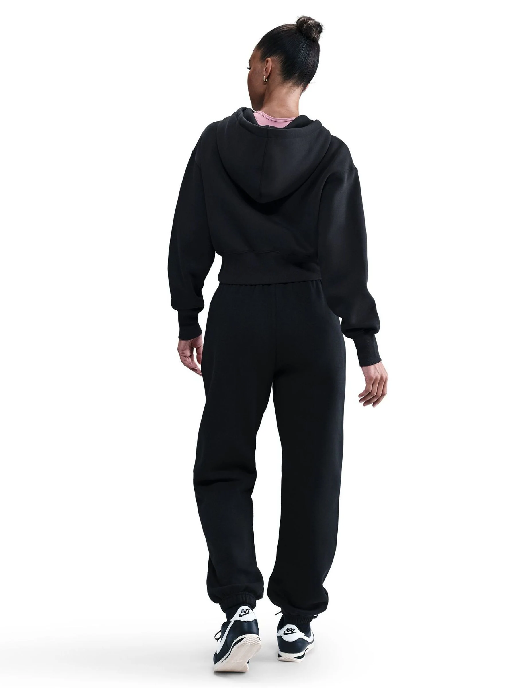 Nike Black Oversized Phoenix Fleece High Rise Graphic Logo Joggers