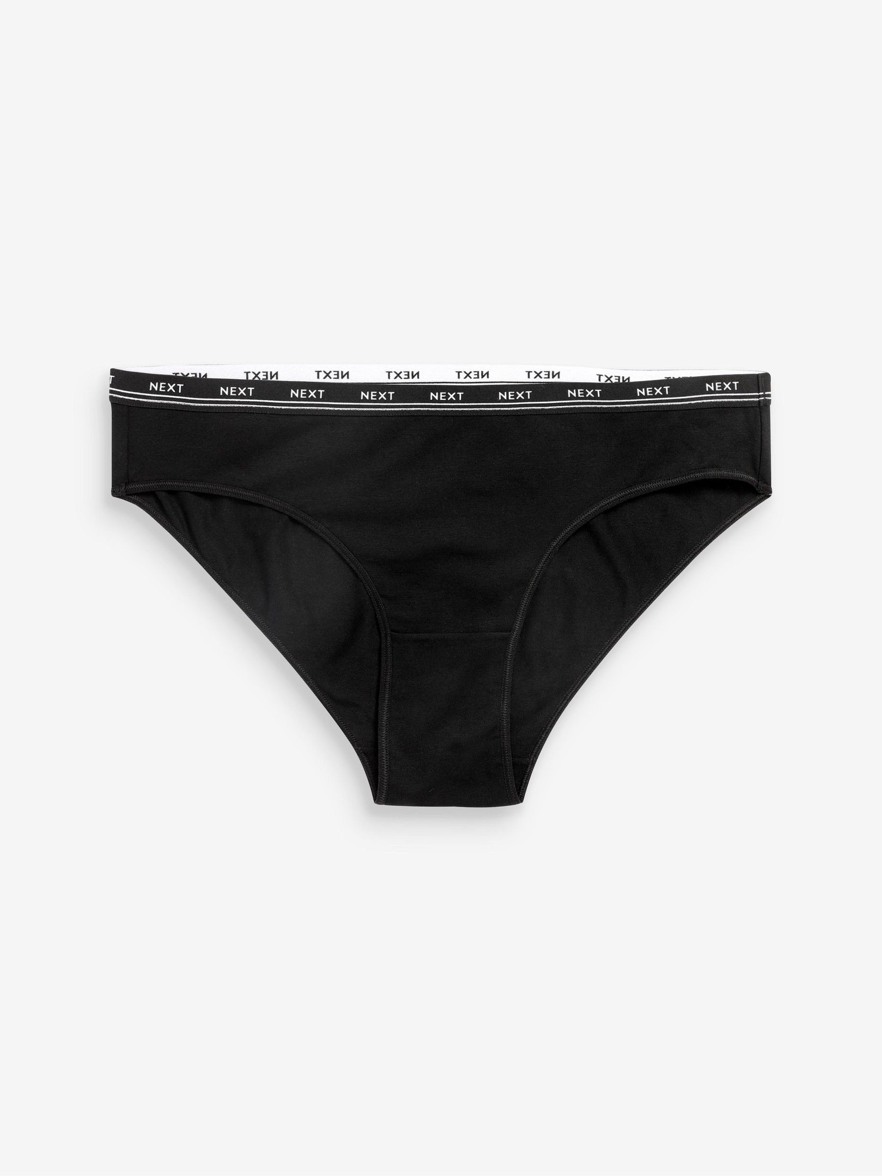 Black Bikini Cotton Logo Knickers 4 Pack