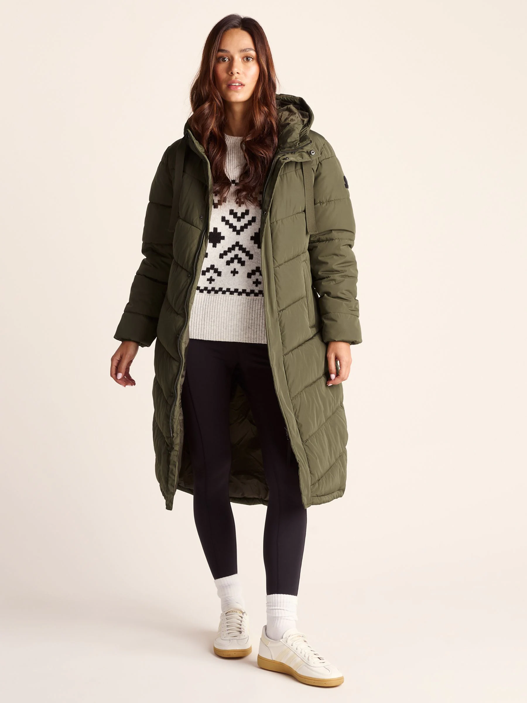 Tog 24 Green Raleigh Thermal Padded Hooded Long Coat