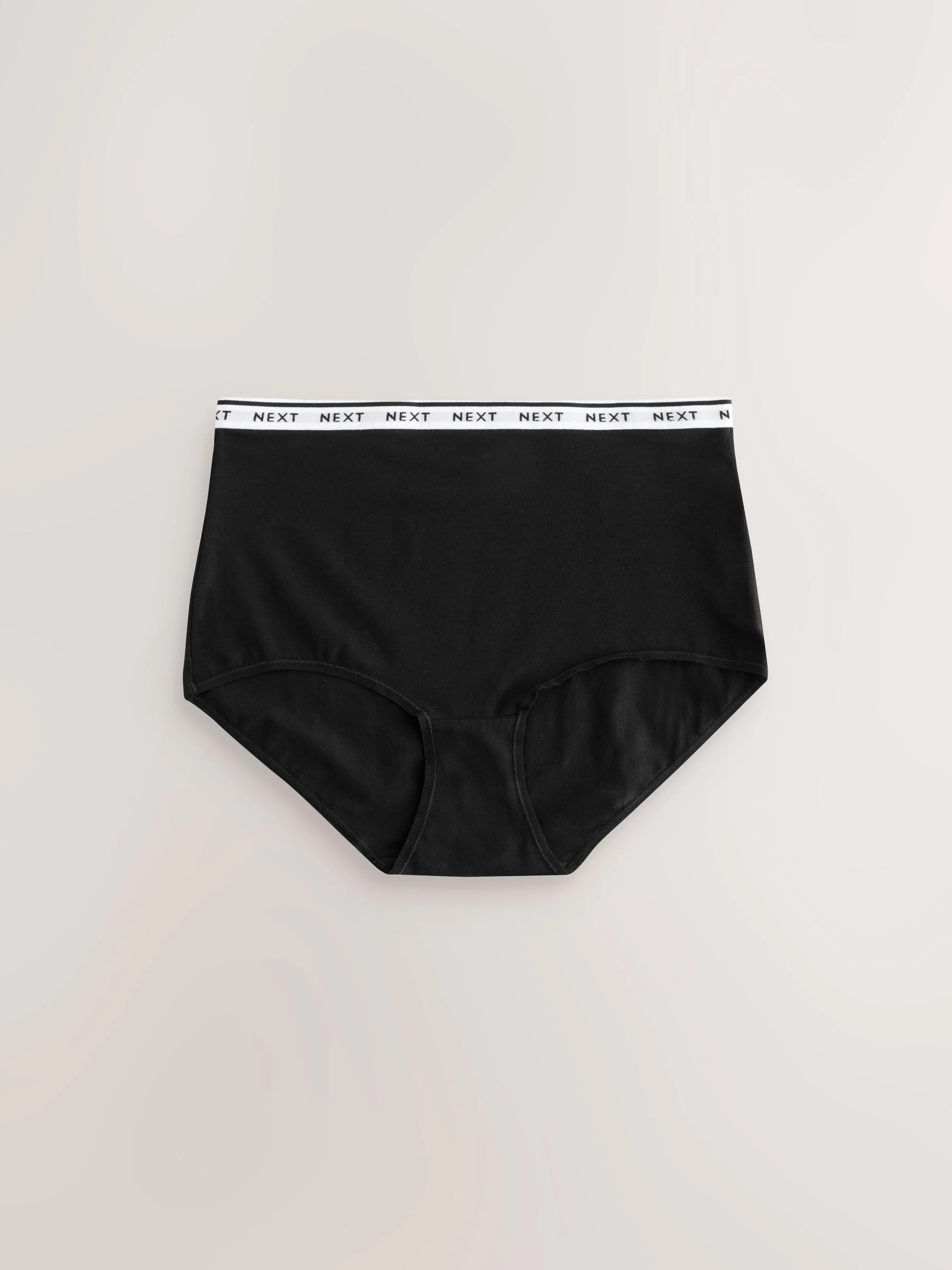 Black Full Brief Cotton Logo Knickers 7 Pack