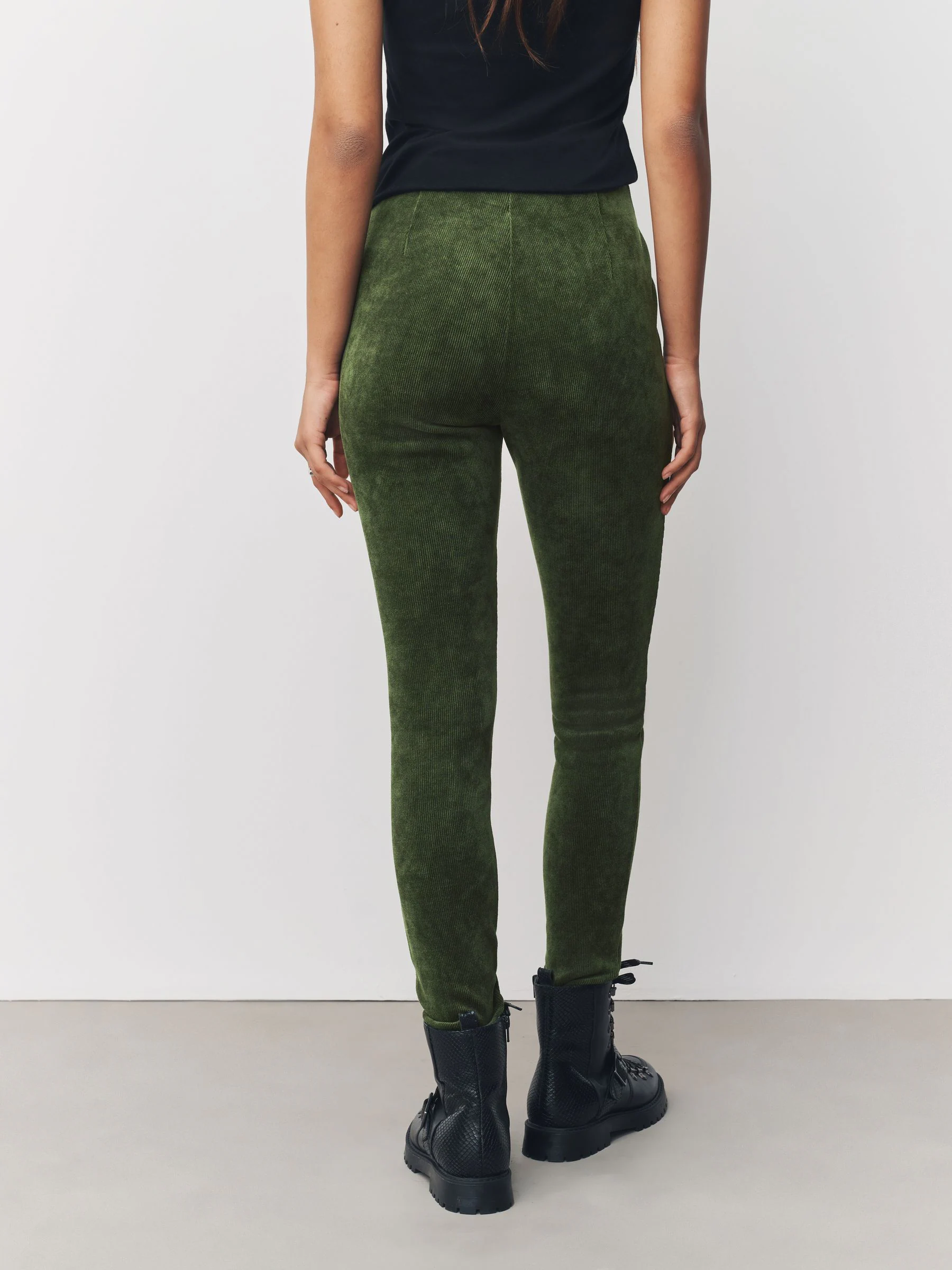 Khaki Green Cord Leggings