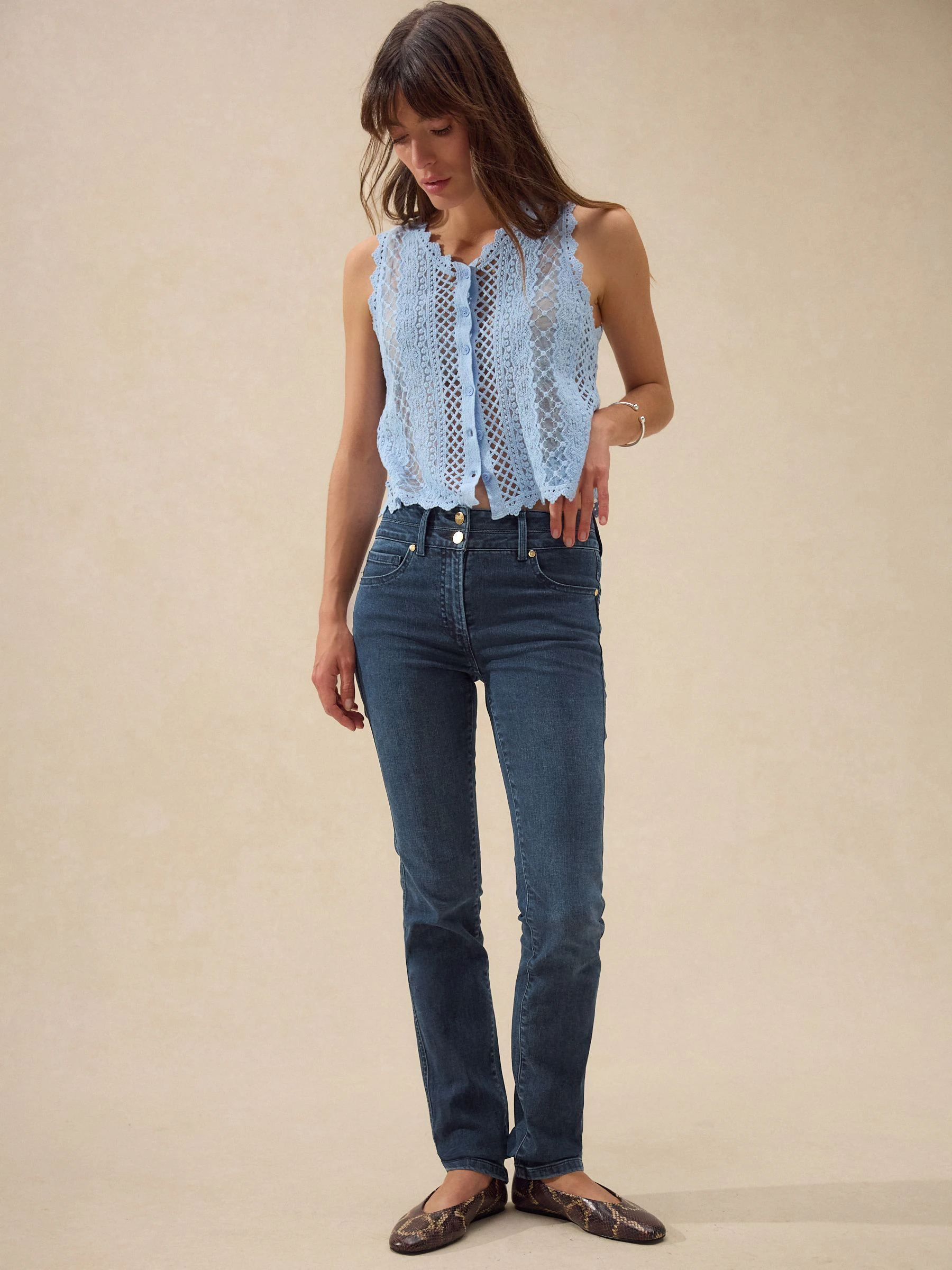 Dark Blue Denim Slim Lift And Shape Jeans