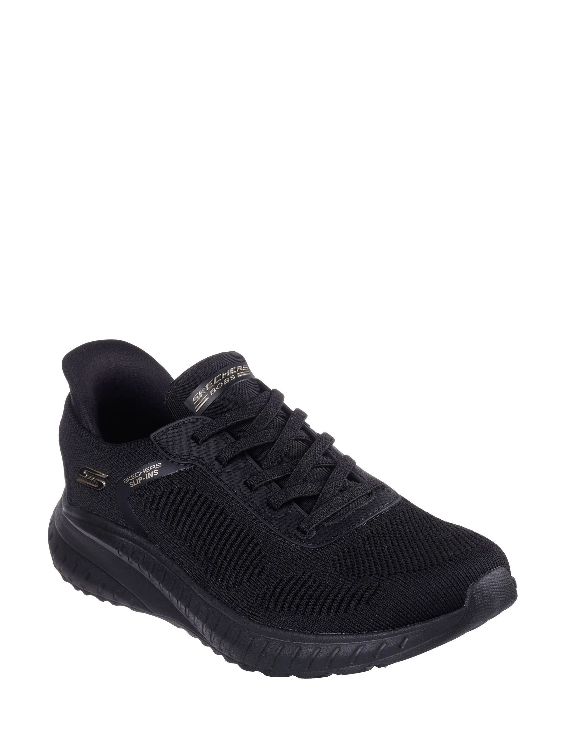Skechers All Black BOBS Sport Squad Chaos Slip In Trainers