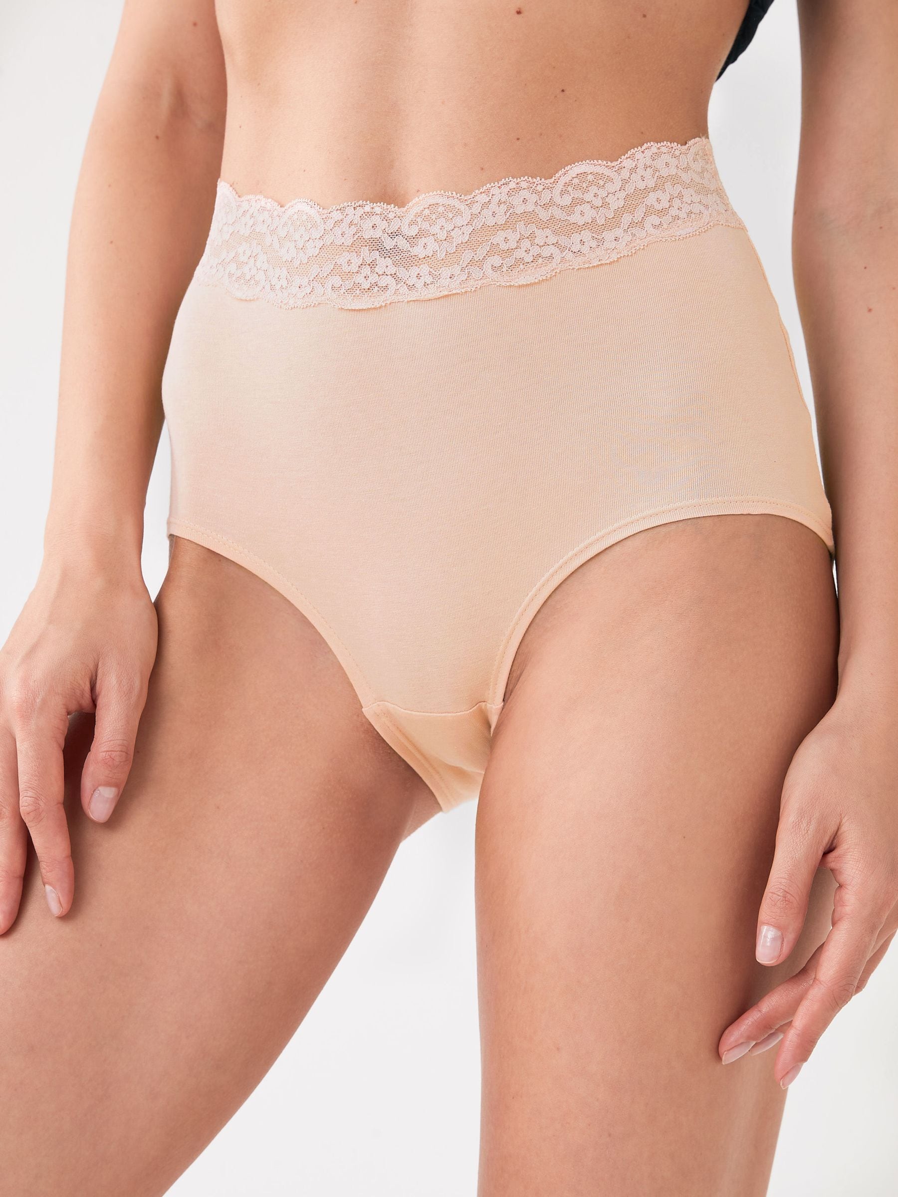 Blush Pink Full Brief Cotton Lace Knickers 4 Pack
