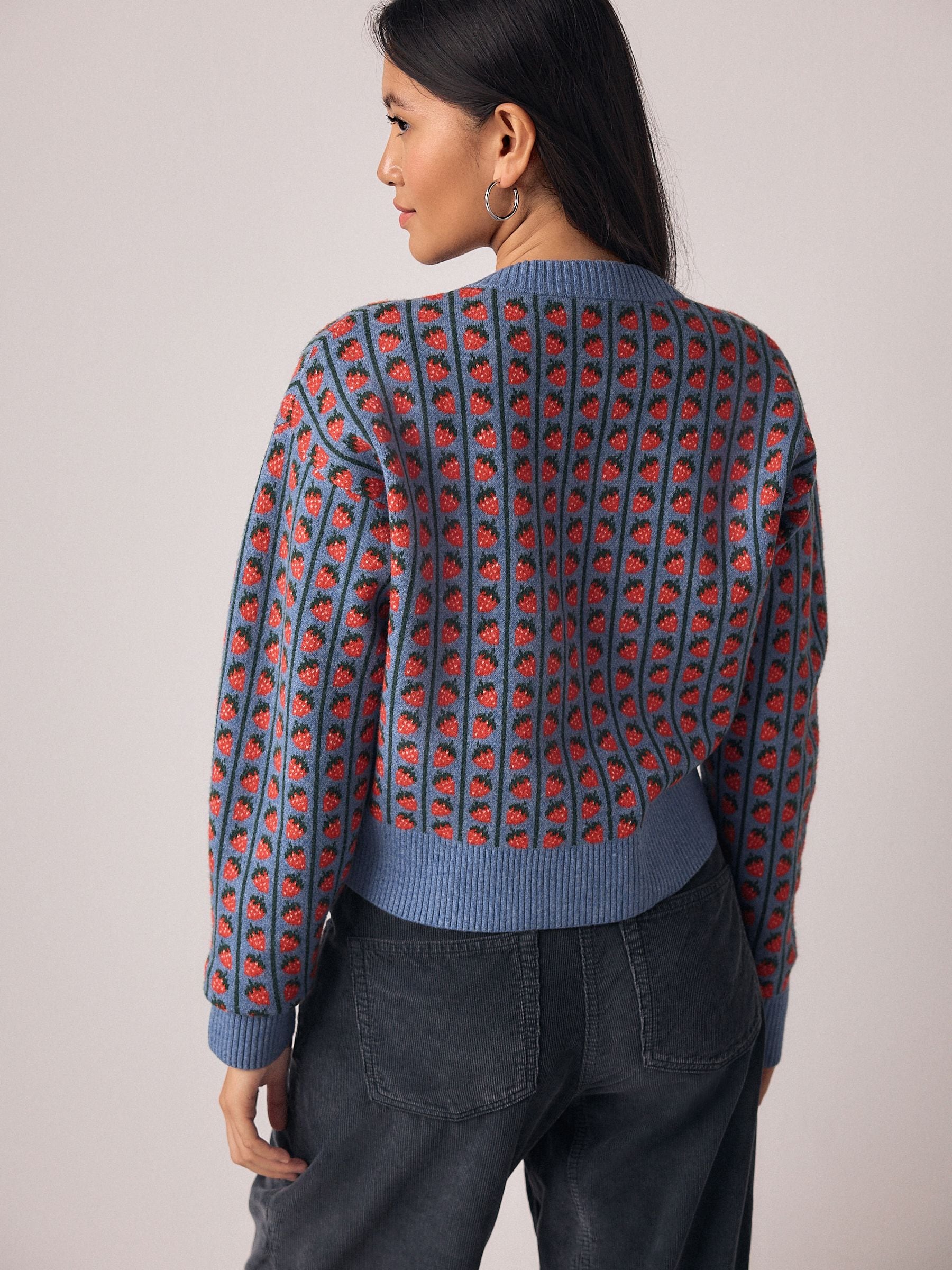 Blue Strawberry Supersoft Tie Front Knitted Cardigan