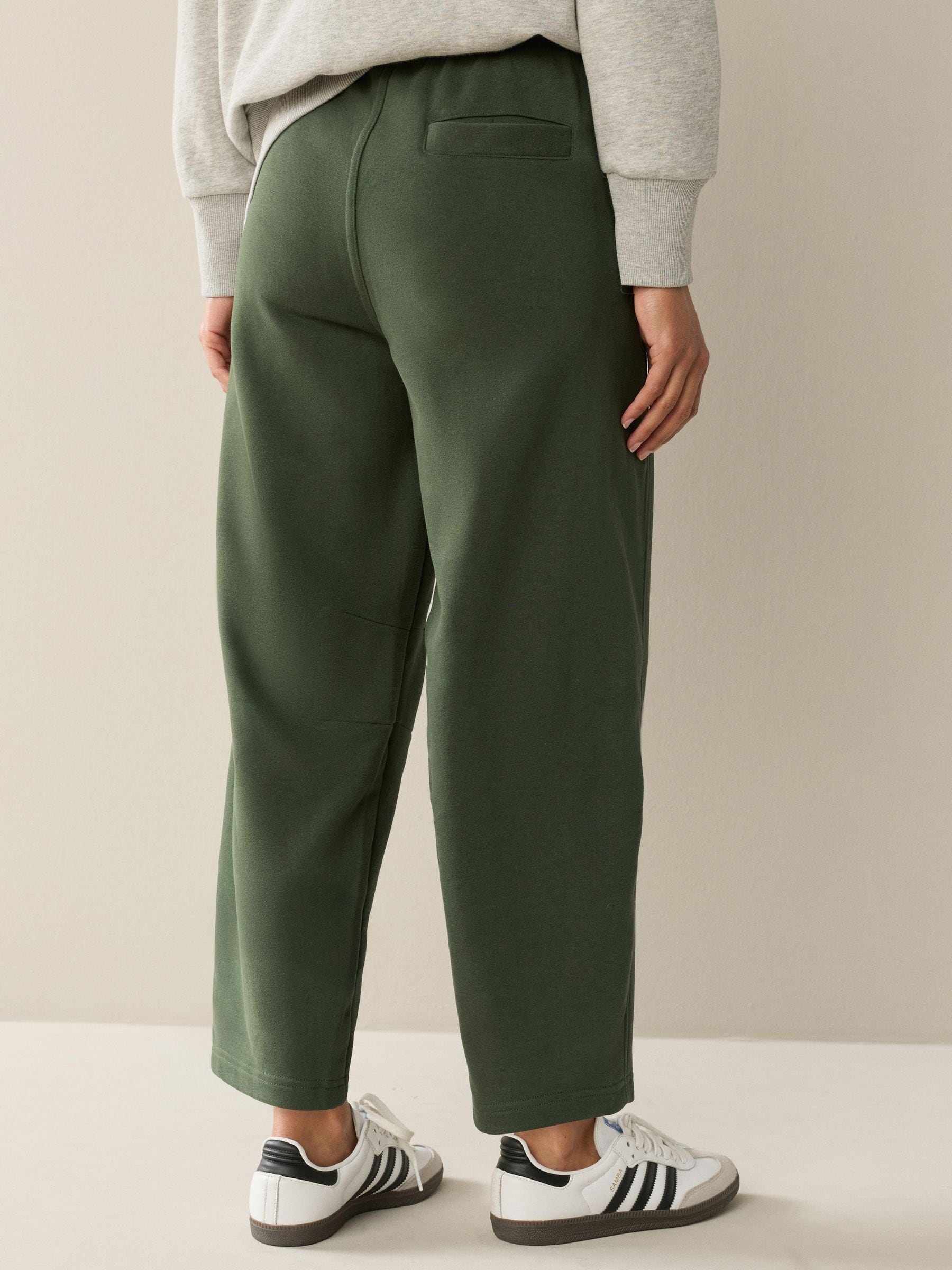 Khaki Green Supersoft Peached Essentials Barrel Leg Cocoon Joggers