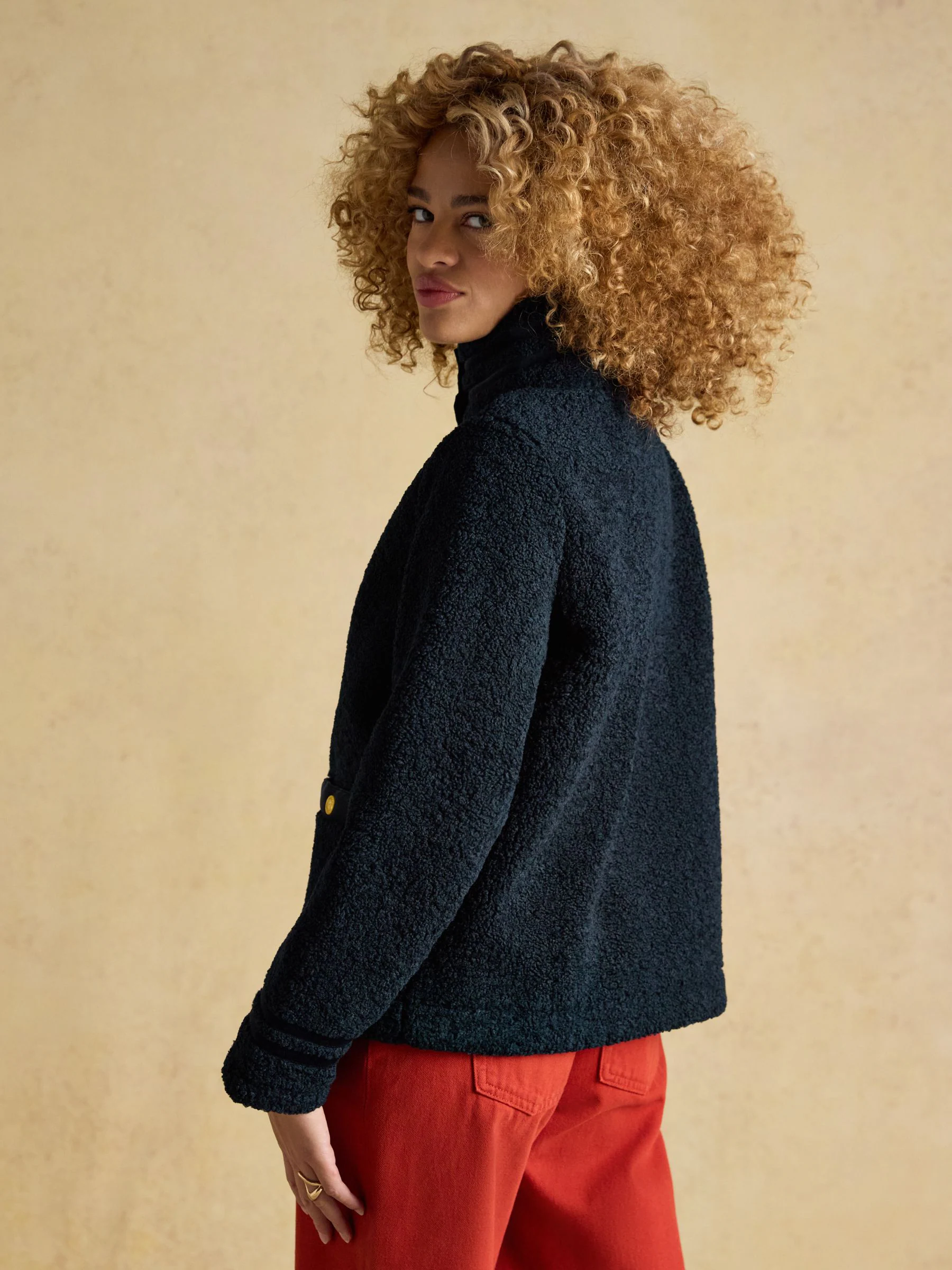 Joules Fleur Navy Blue Fleece Jacket