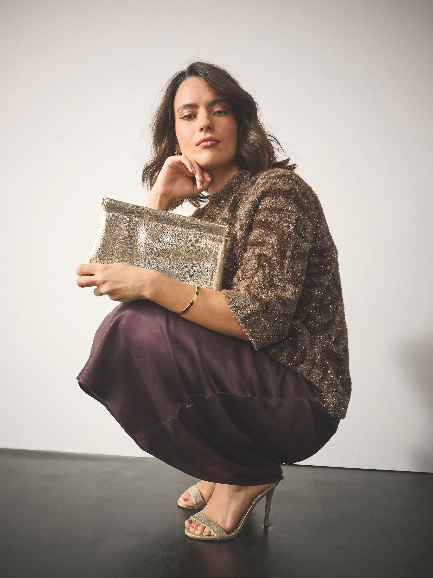 Gold Snap Clutch Bag