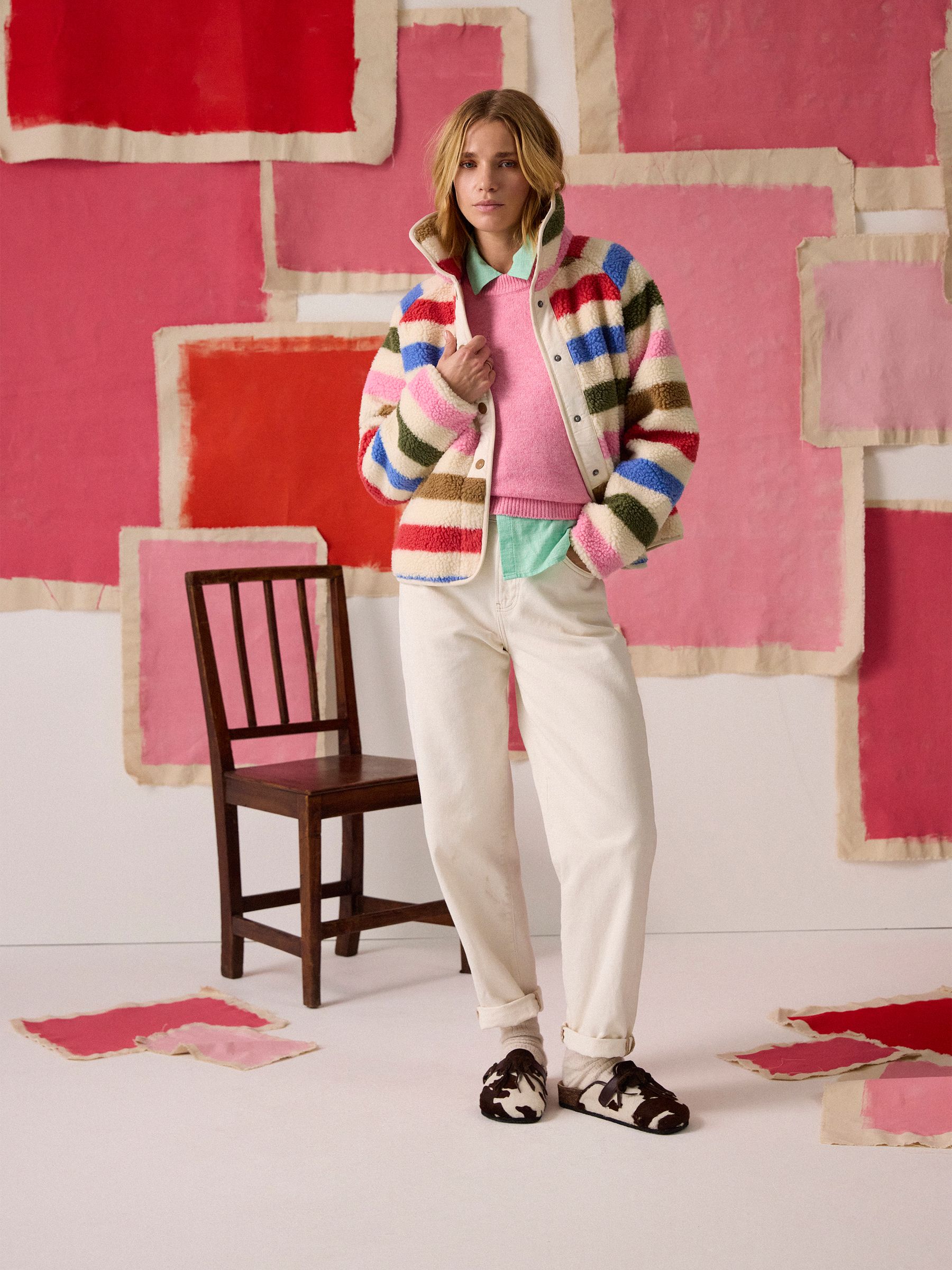 Joules Borg Fleece Multi Bright Jacket