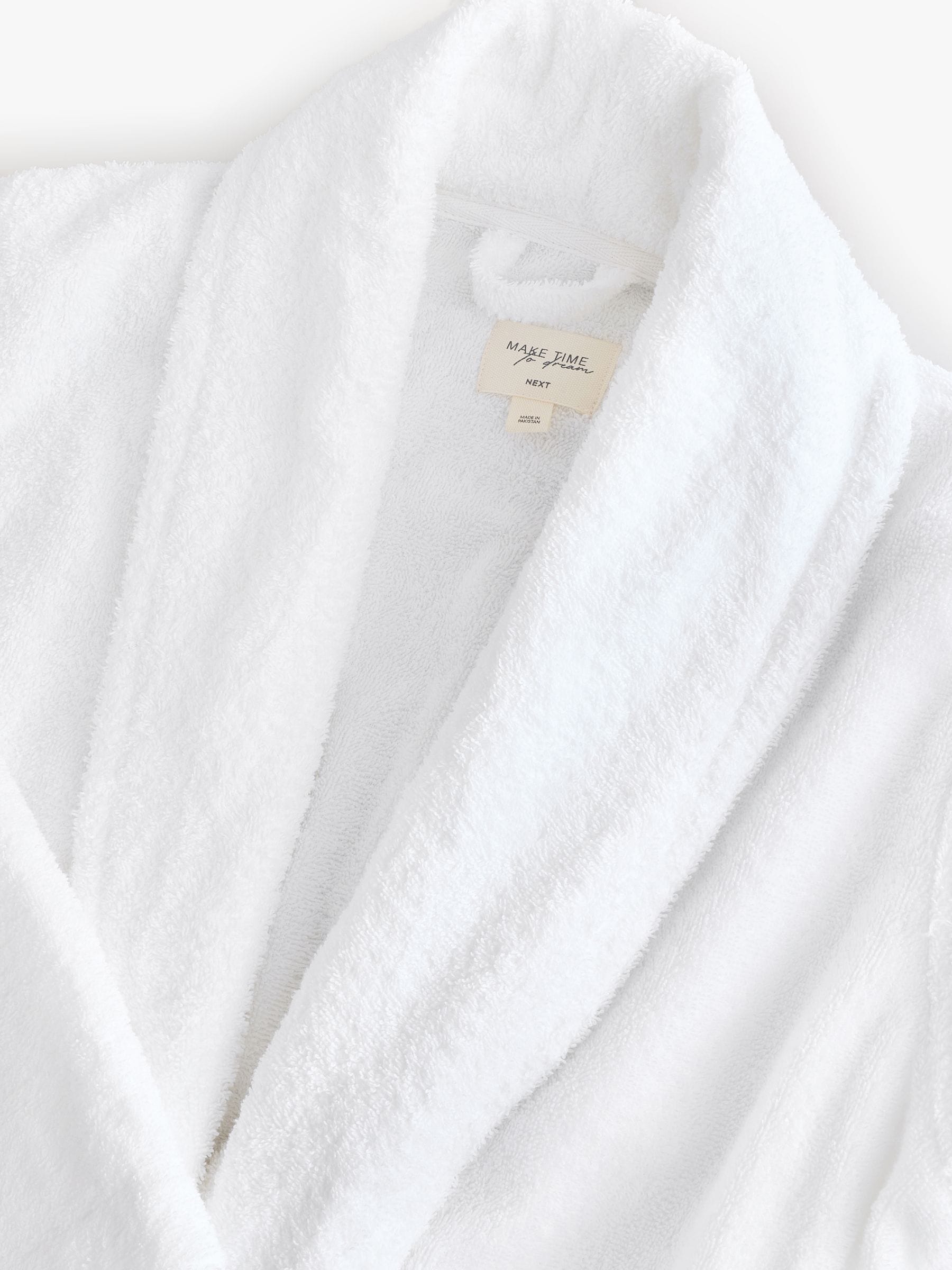 White 100% Cotton Towelling Dressing Gown