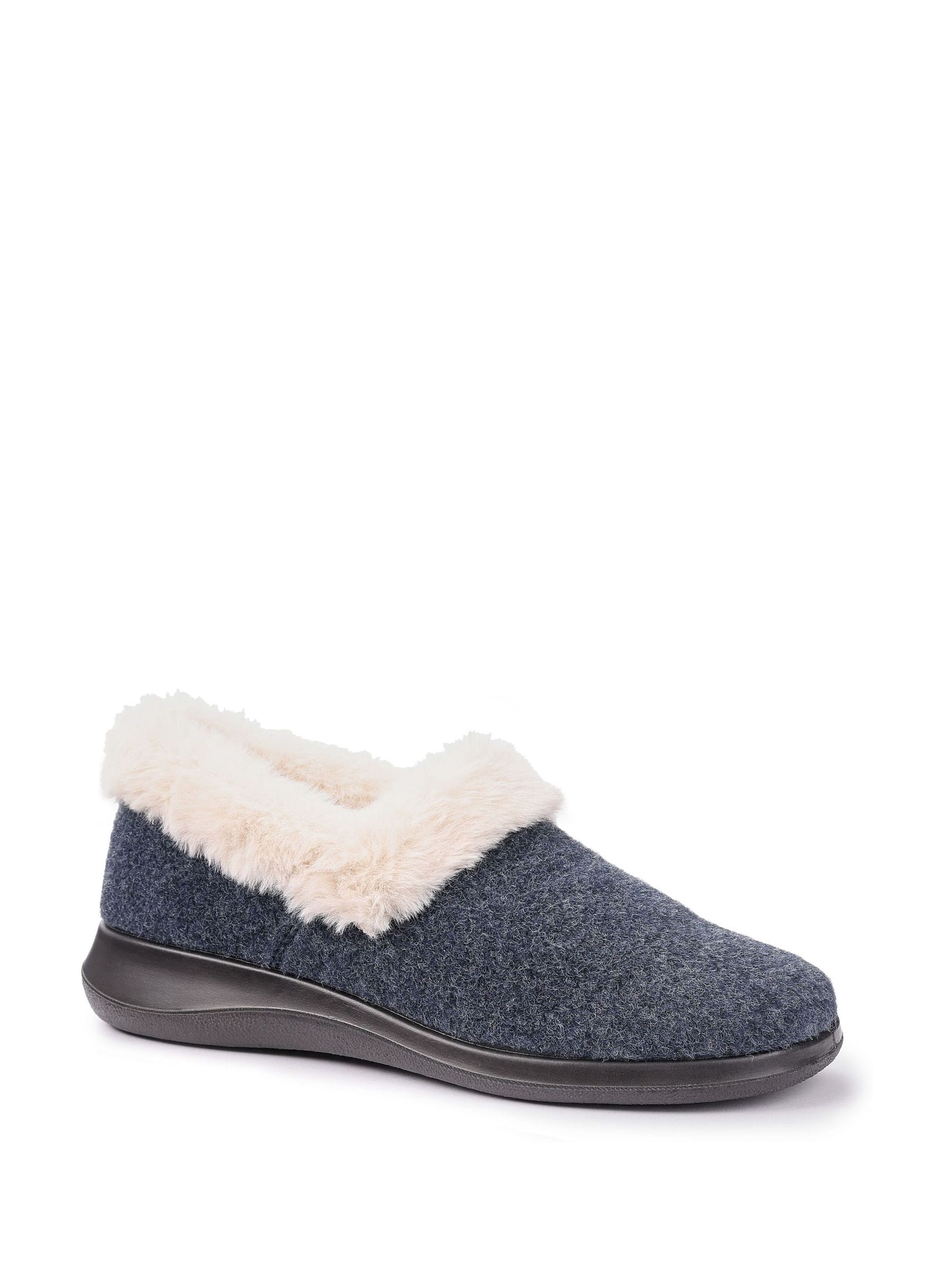Hotter Blue Regular Fit Snug II Slip-On Slippers