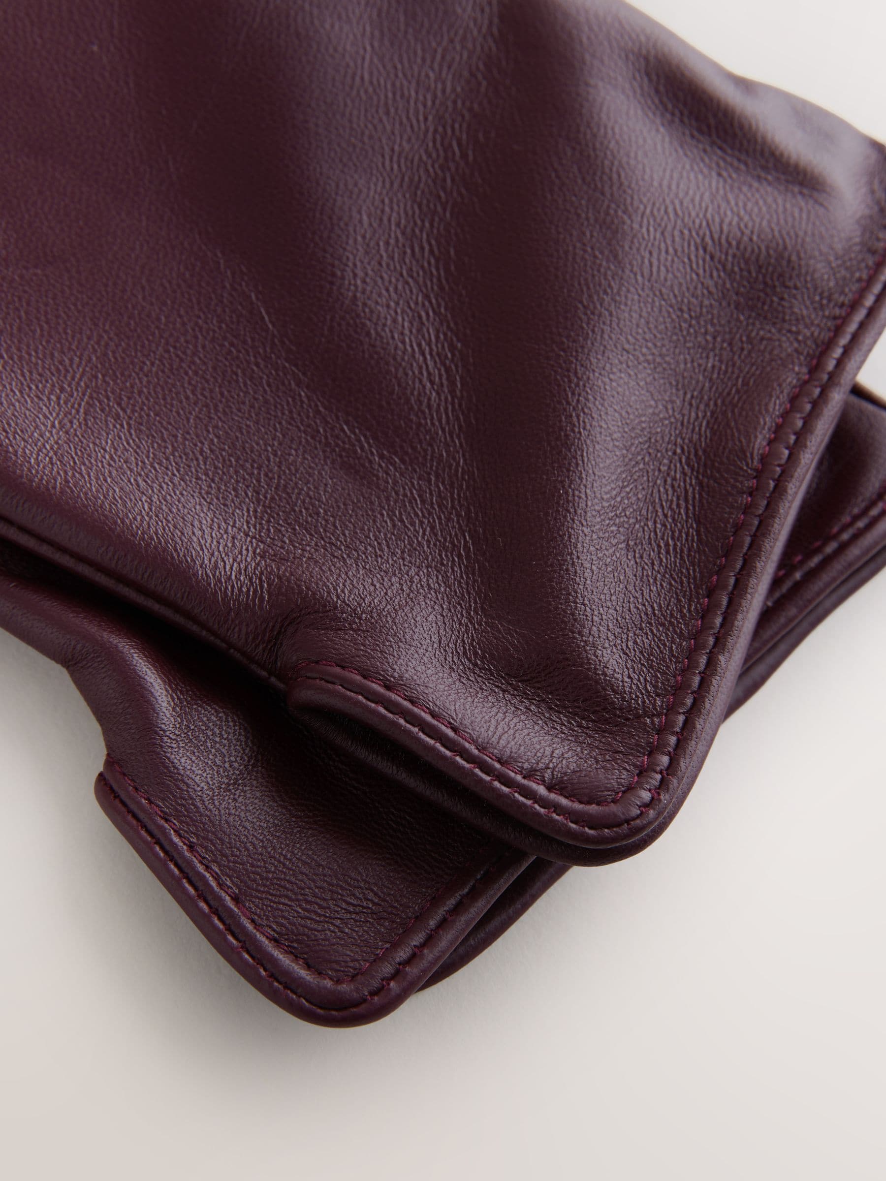 Dark Berry Red Leather Gloves