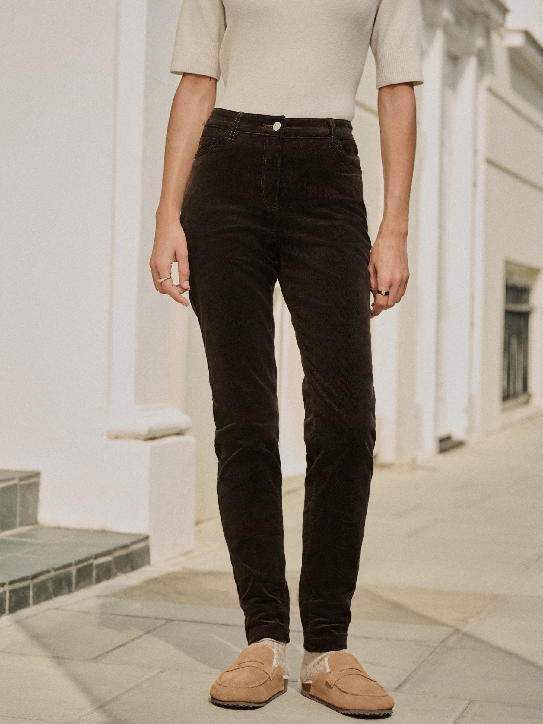 Chocolate Brown Corduroy Skinny Trousers