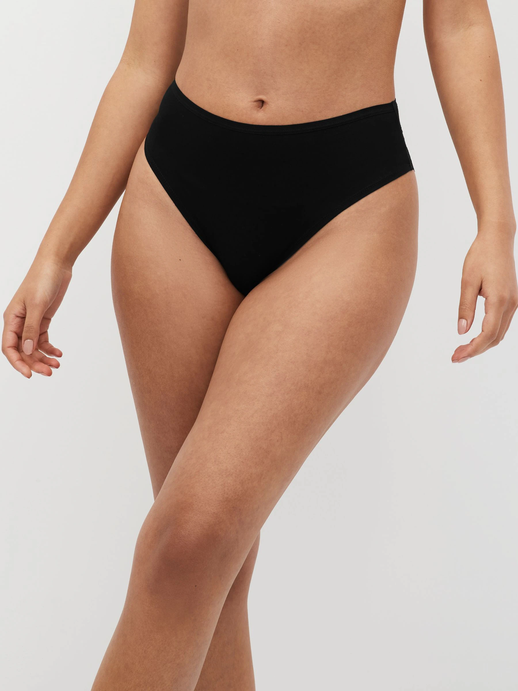 White/Black/Grey High Waist High Leg Cotton Lace Knickers 4 Pack