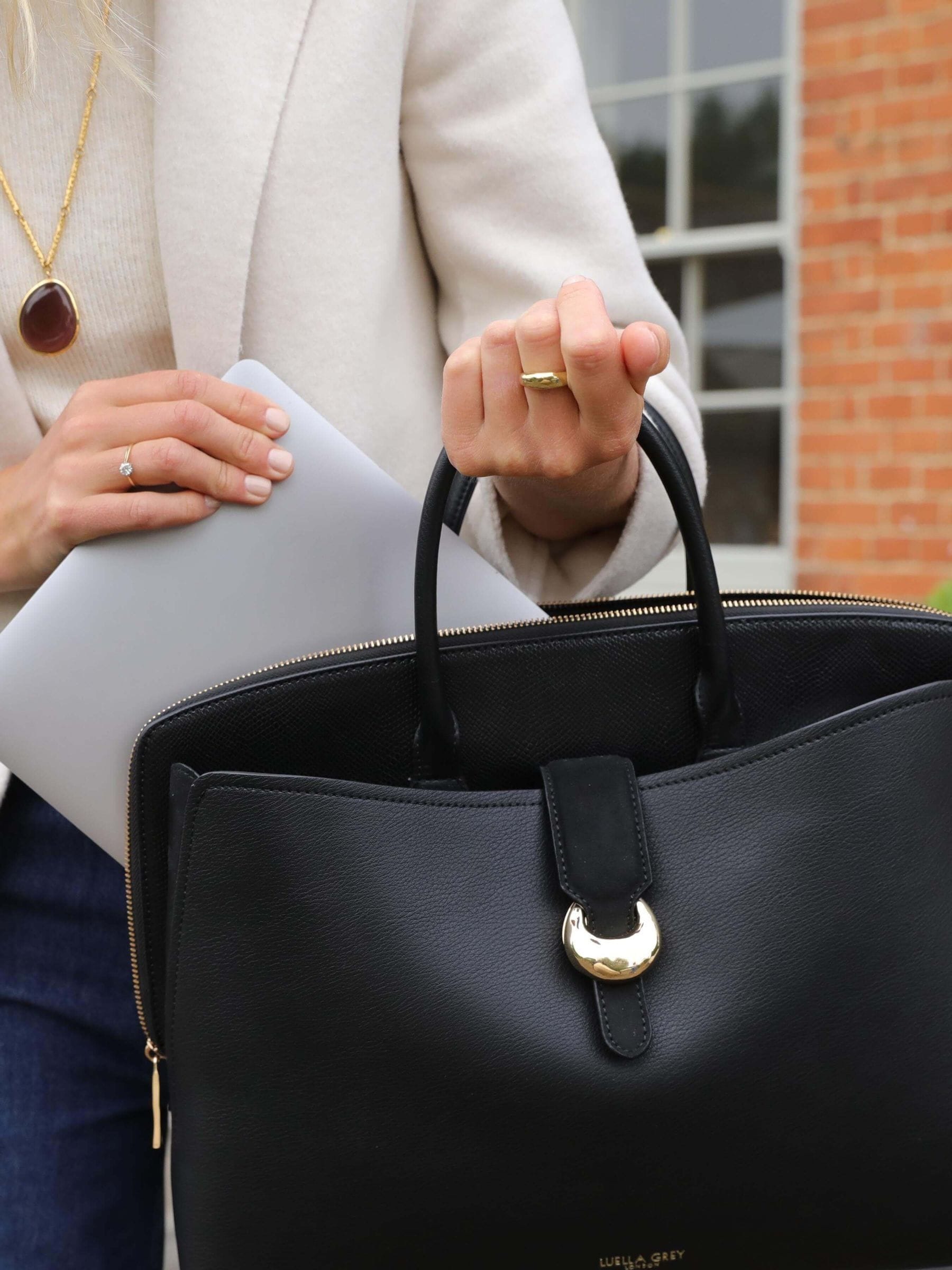 Luella Grey Burgundy Carlotta Laptop Tote