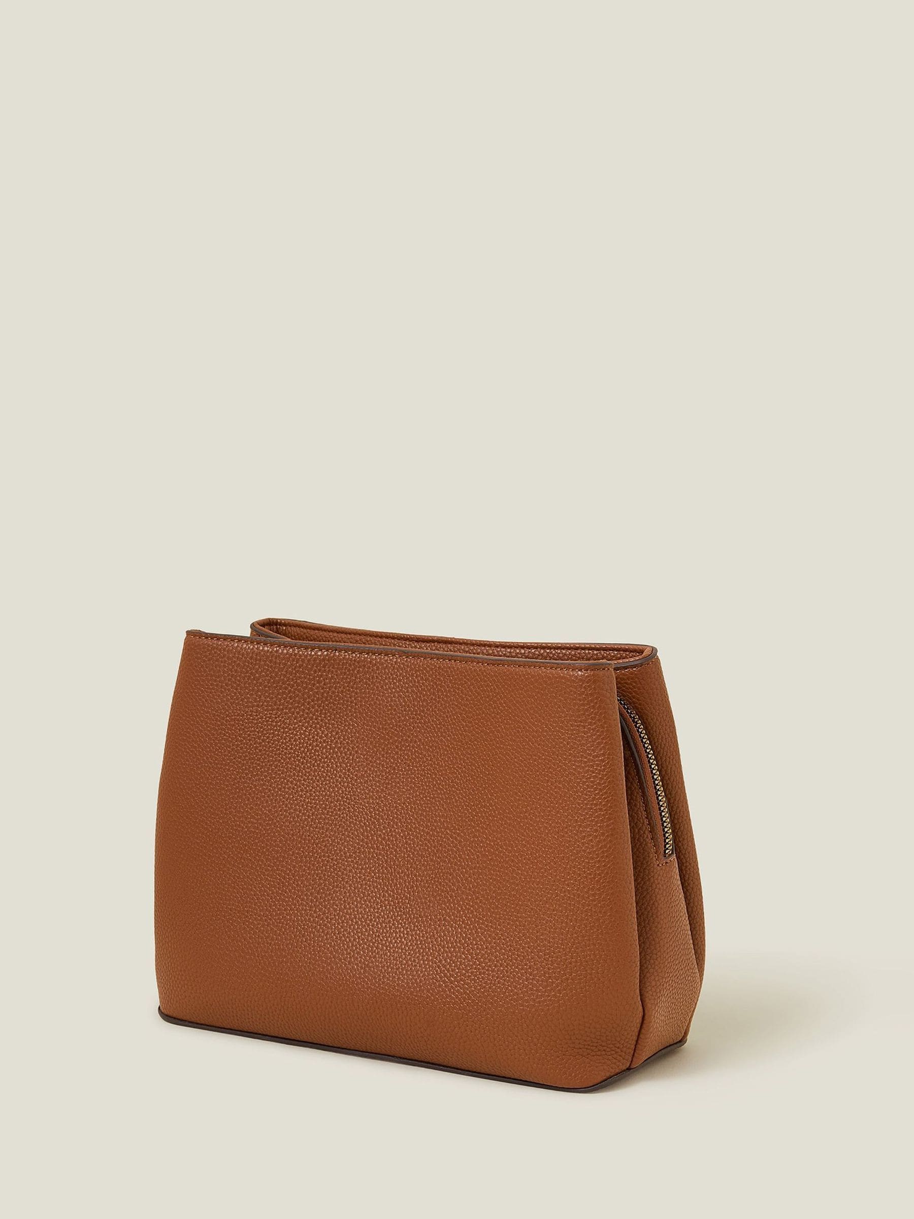 Accessorize Brown Faux Leather Webbing Strap Cross-Body Bag