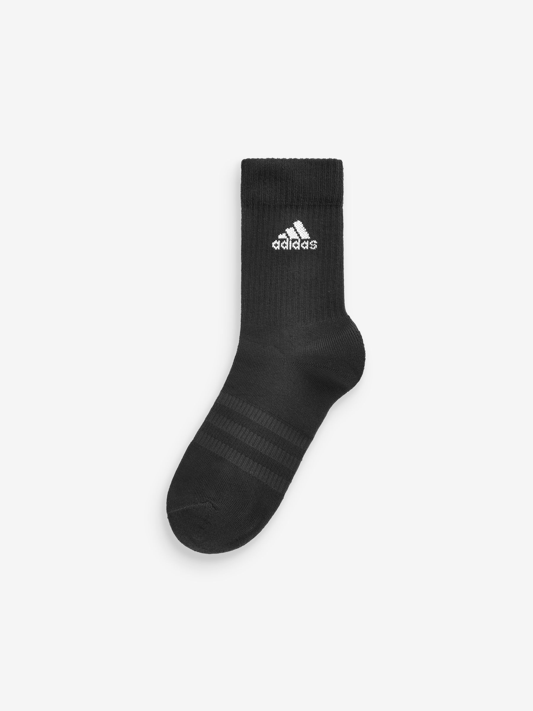 adidas Black/White 6 Pack Cushioned Crew Socks