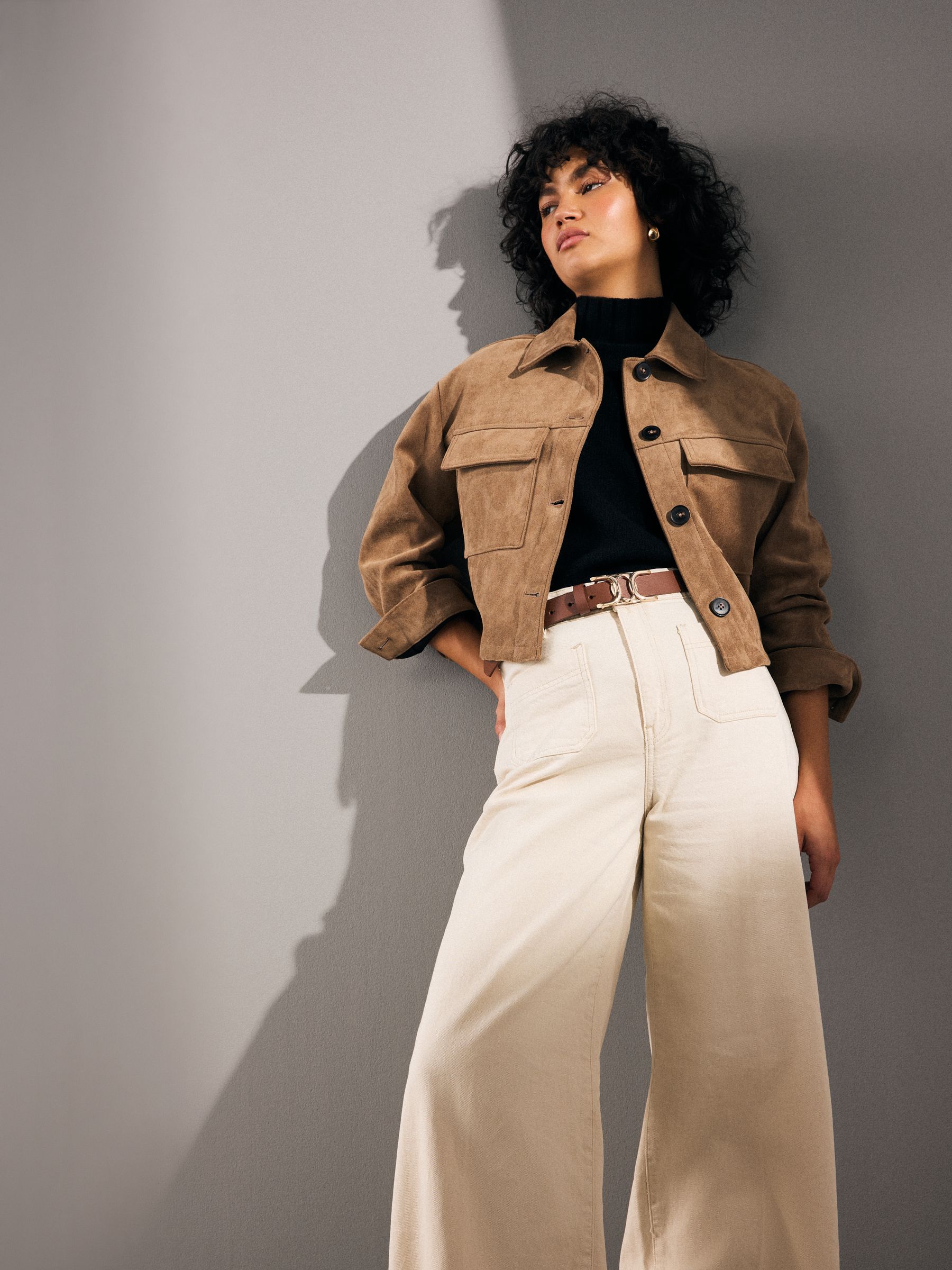 Tan Brown Regular Statement Buckle Leather Belt