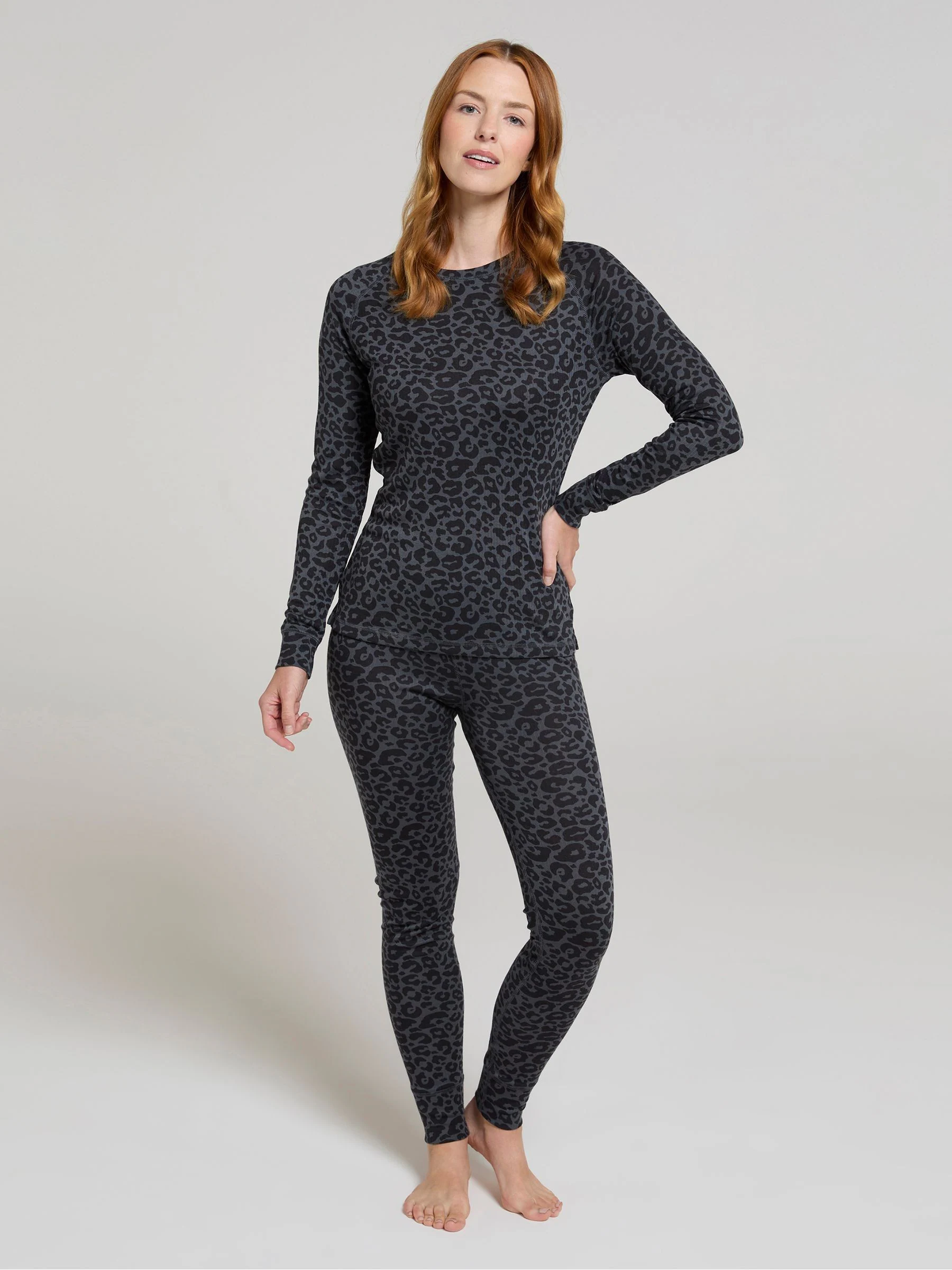 Mountain Warehouse Grey Talus Printed Womens Thermal Top