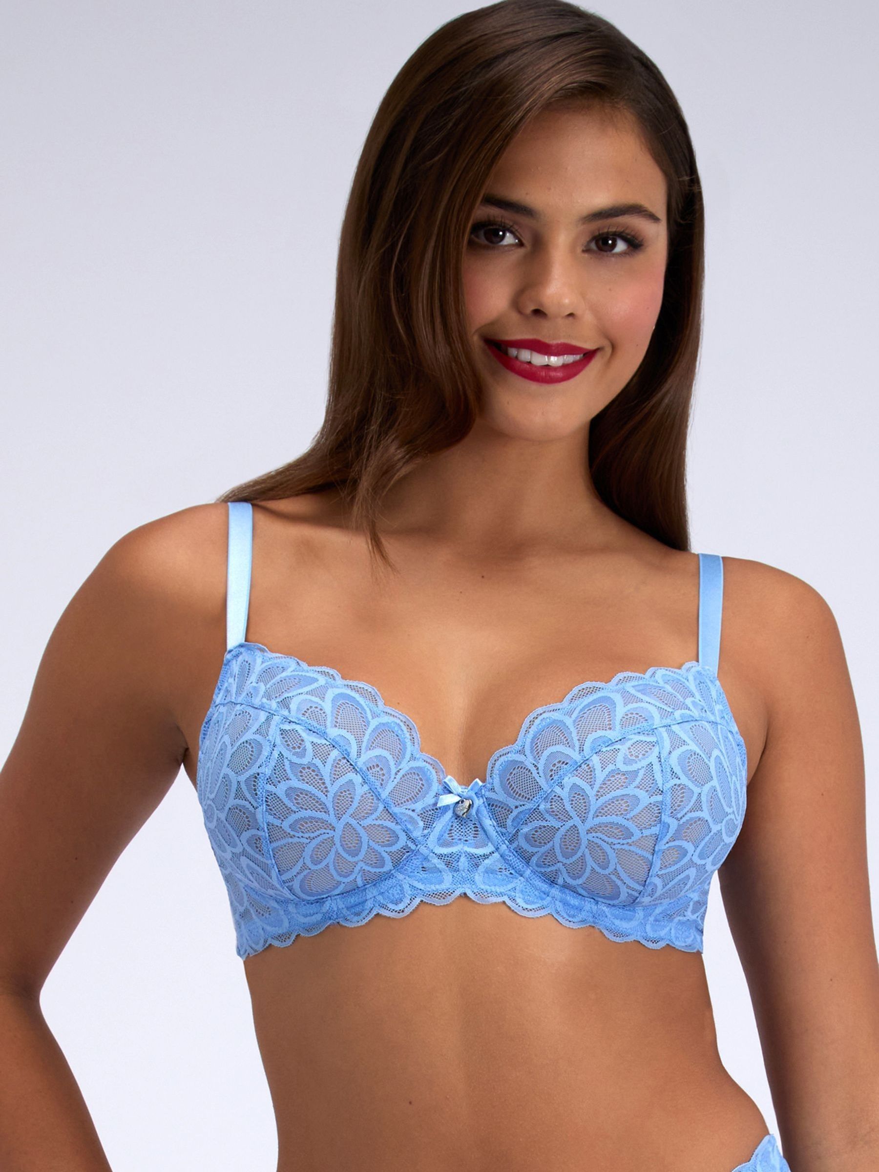 Boux Avenue Cornflower Blue Eden Lace Balconette Bra