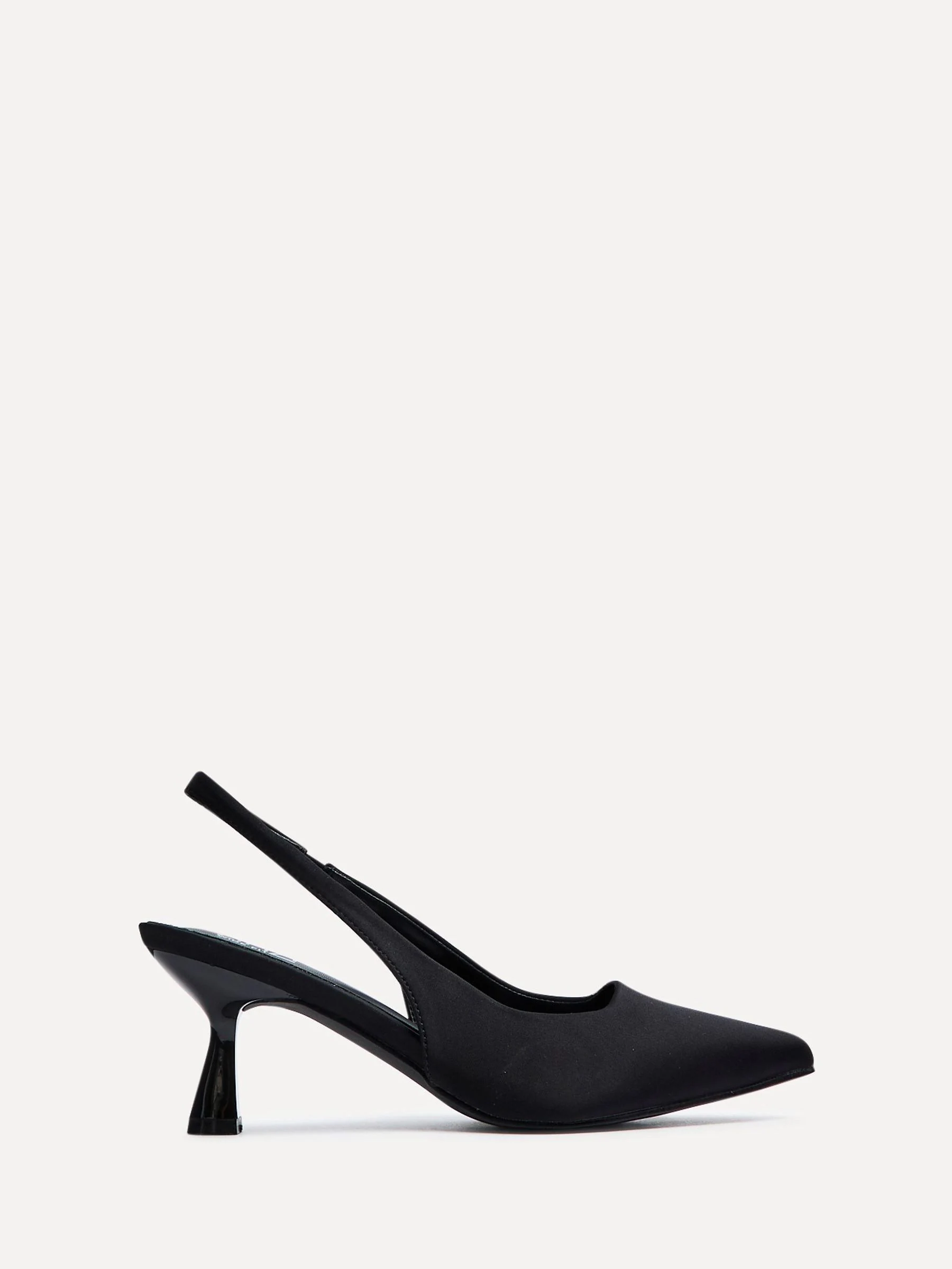 Linzi Black Izzie Wide Fit Slingback Court Heels