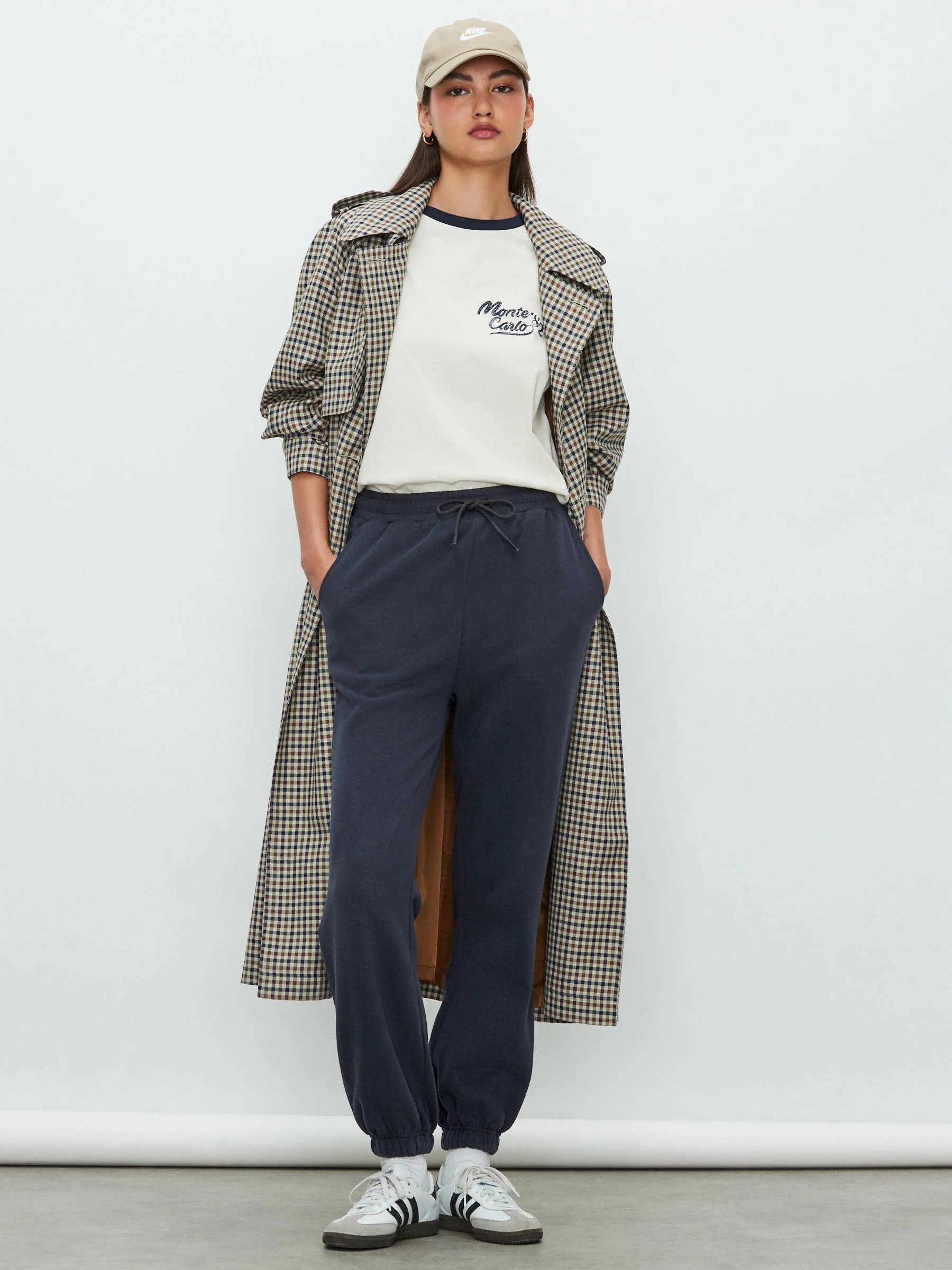 Navy Essential Cuffed Jersey Joggers