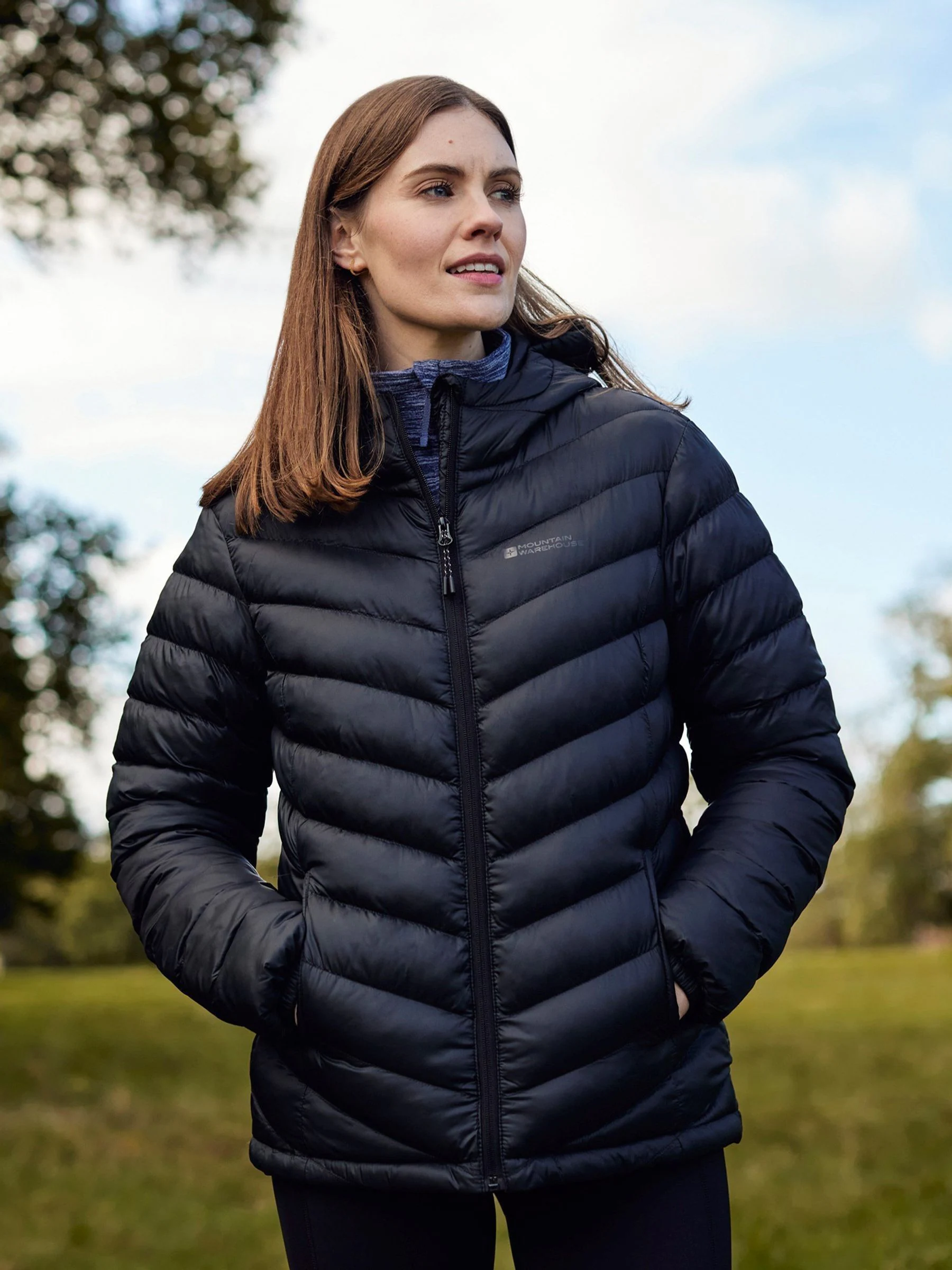 Mountain Warehouse Black Seasons Womens Water-Resistant Padded Jacket