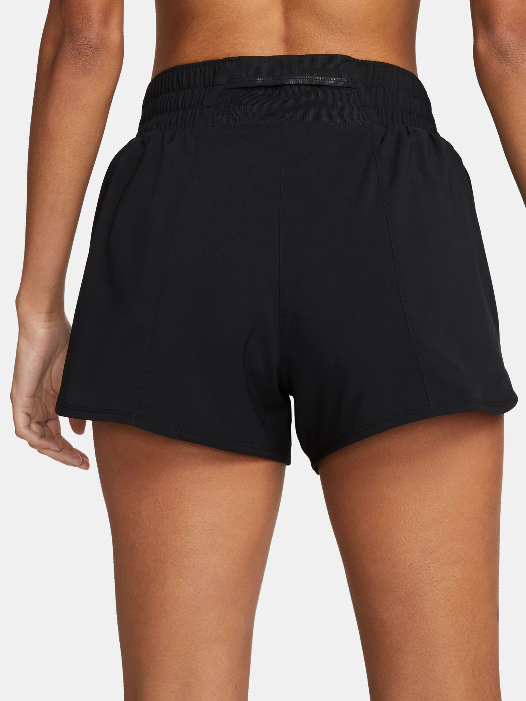 Nike Black One Dri-FIT Mid Rise 3 Inch Brief Lined Shorts