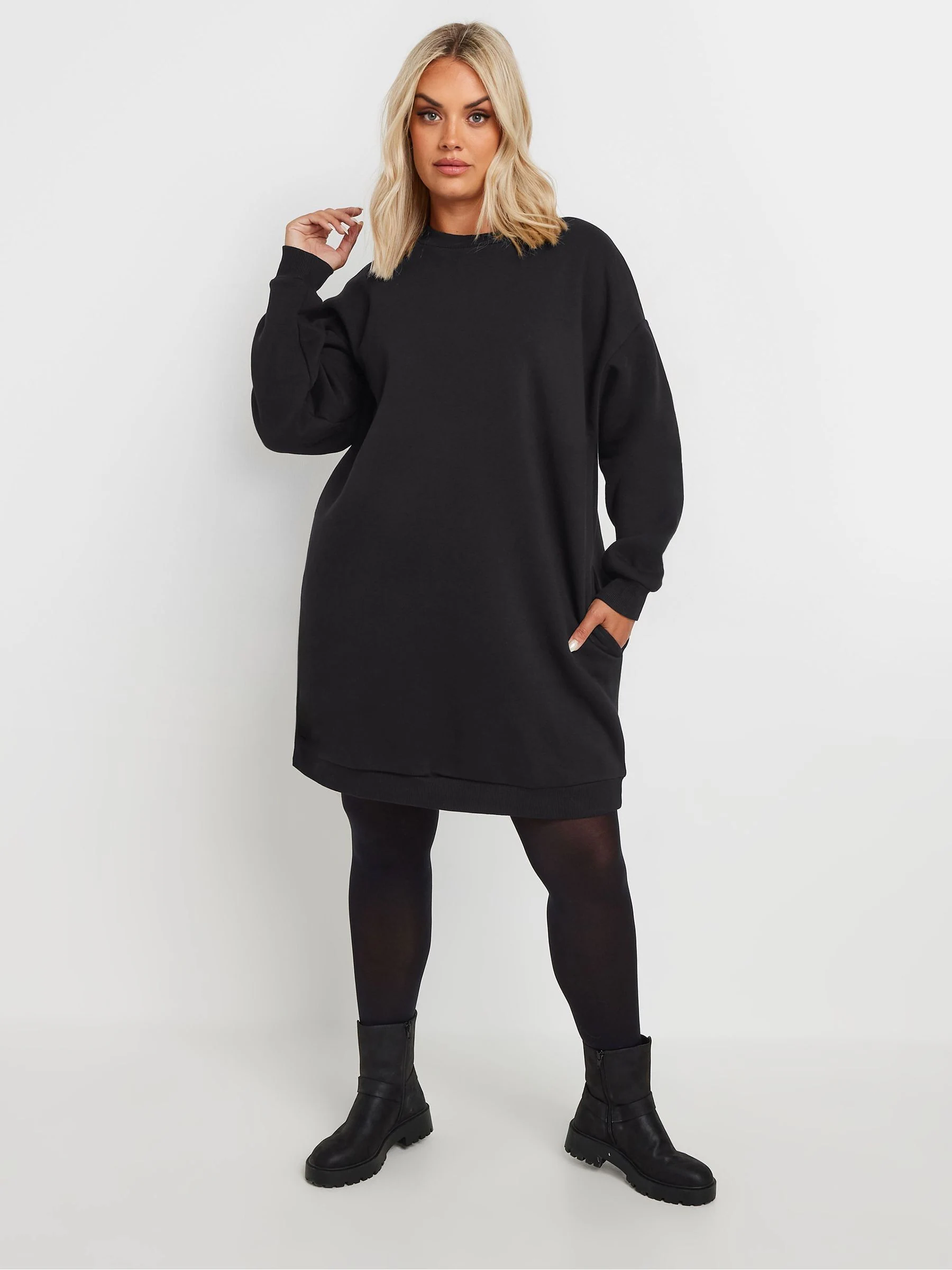 Yours Curve Black Jumper Dress