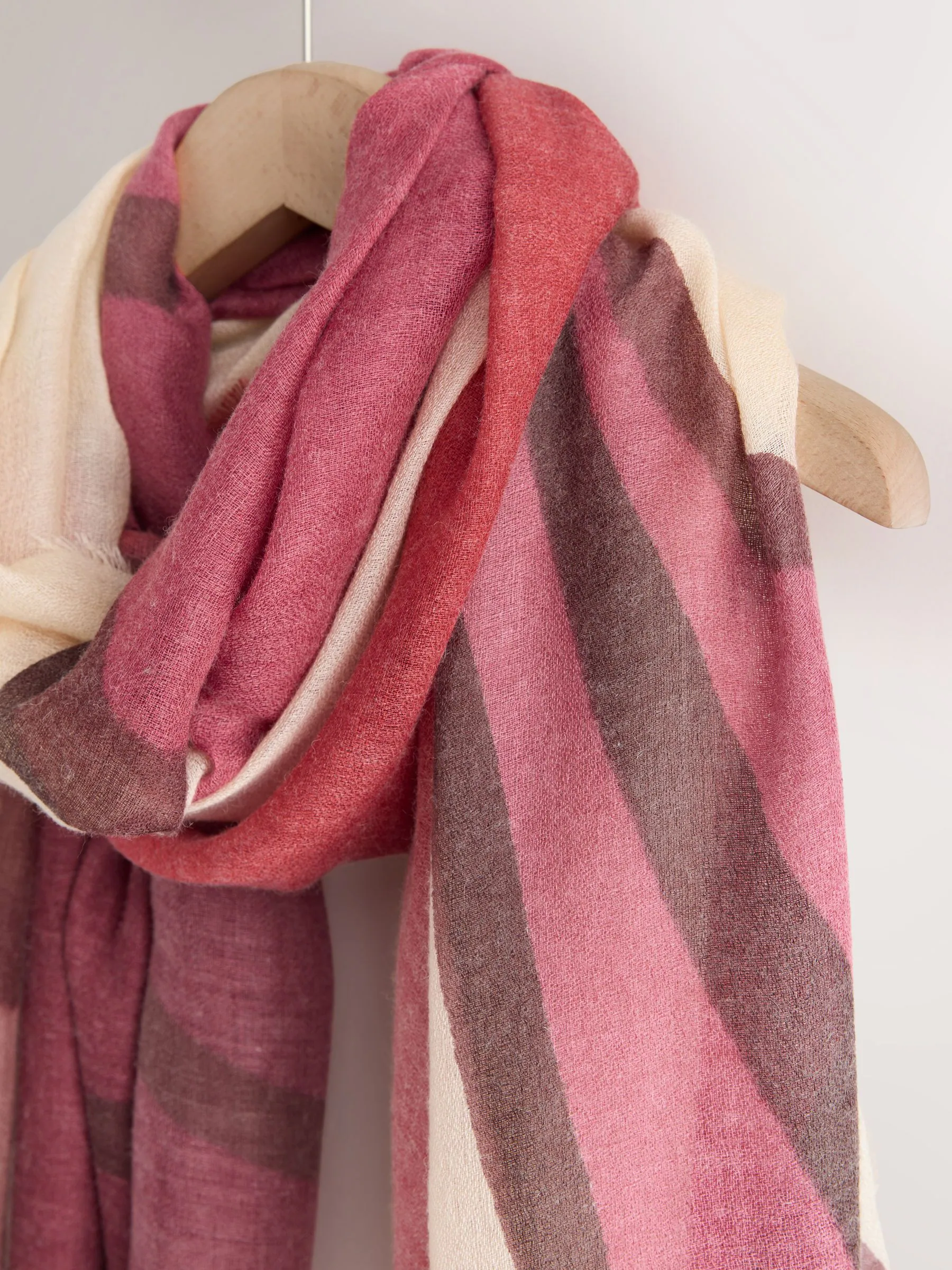 Berry Red Abstract Lightweight Scarf