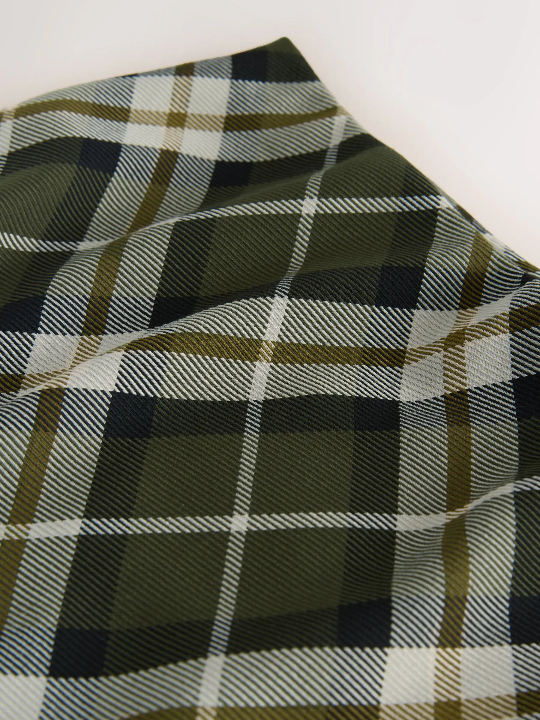 Green Check Midi Slip Skirt