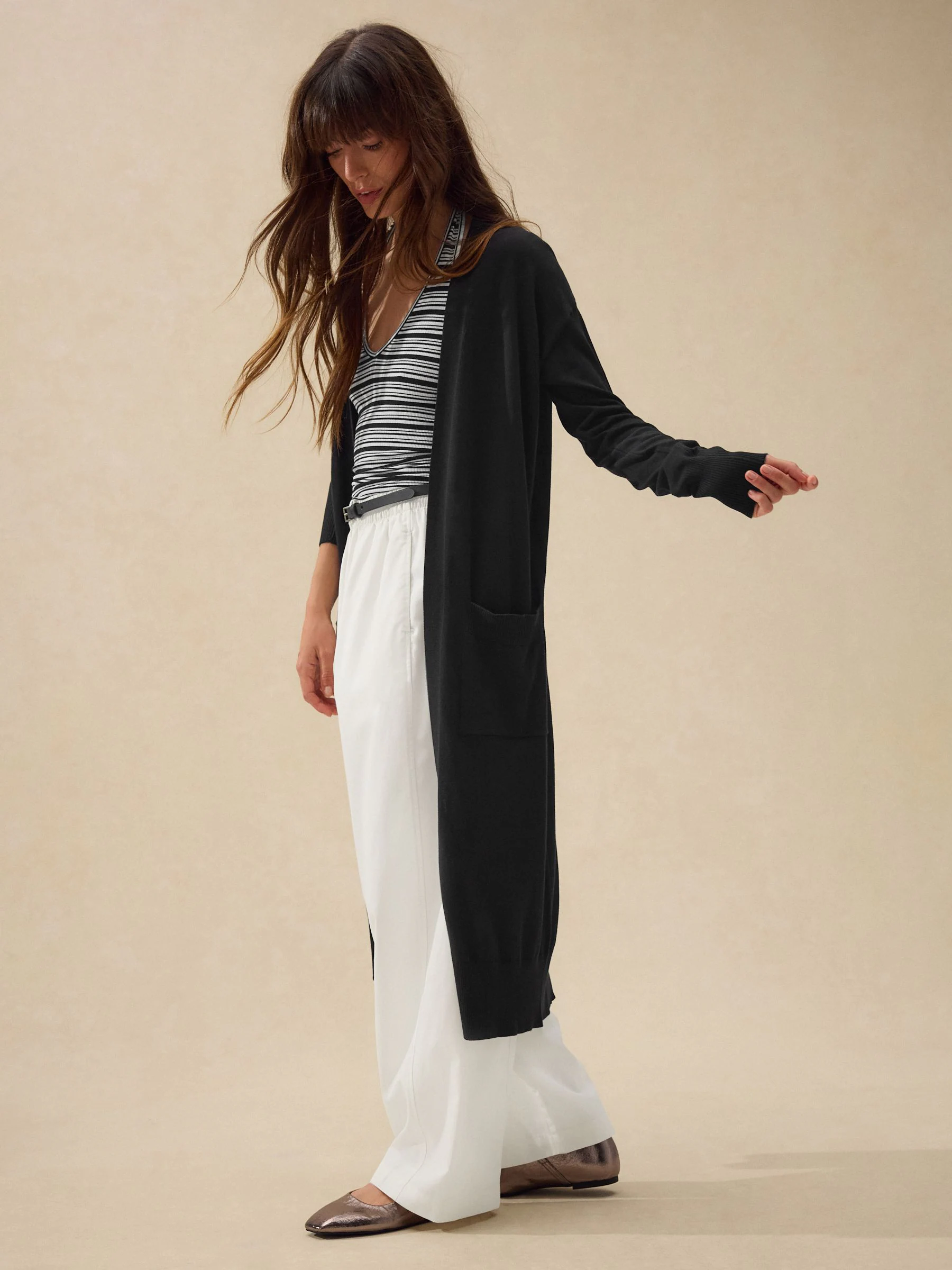 Black Soft Touch Cotton Rich Longline Cardigan