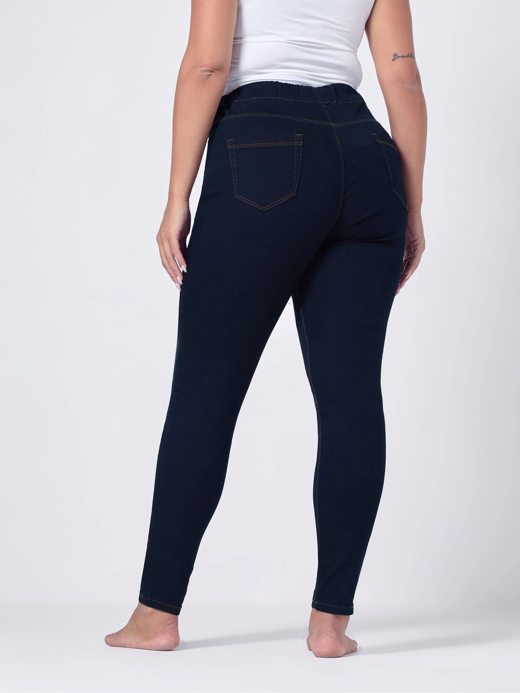 Yours Curve Blue Pull On Jenny Jeggings