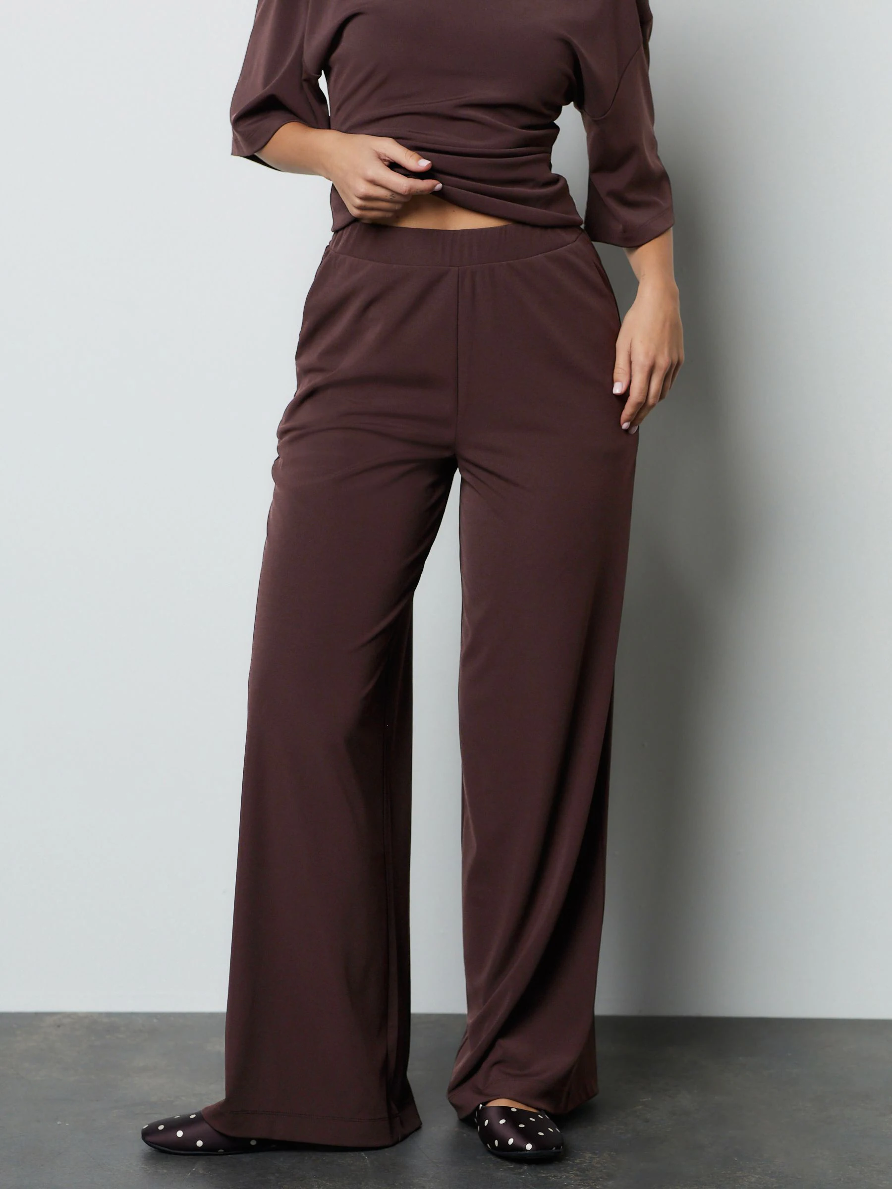 Chocolate Brown Wide Leg Trousers