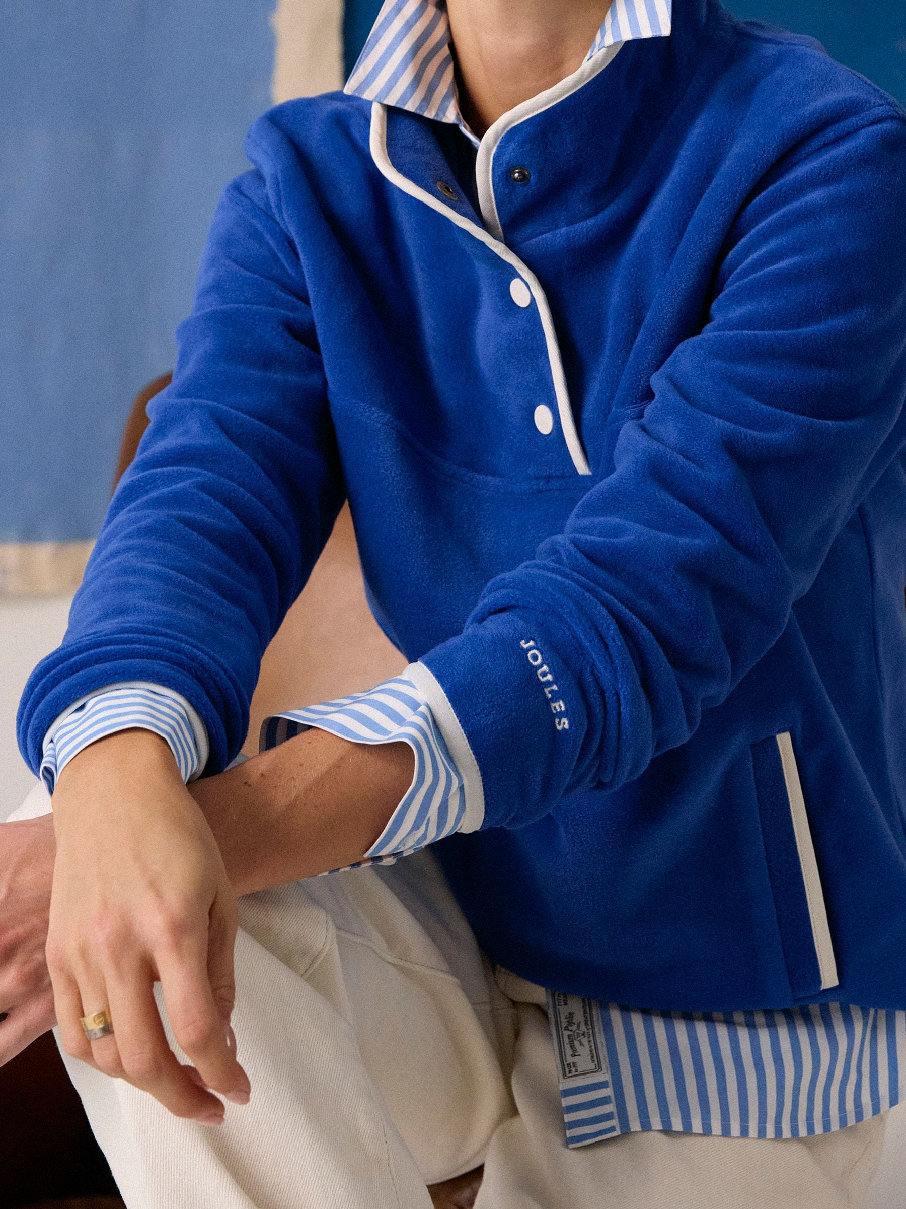 Joules Blue Funnel Neck Fleece