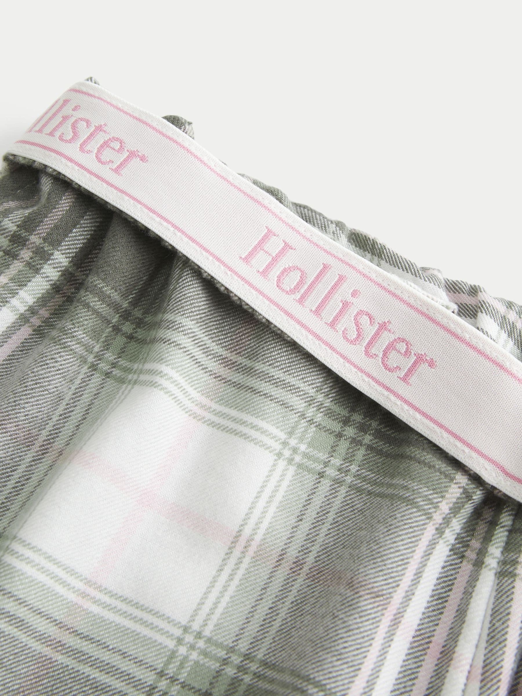 Hollister Flannel Check Pyjama Bottoms With Logo Waistband