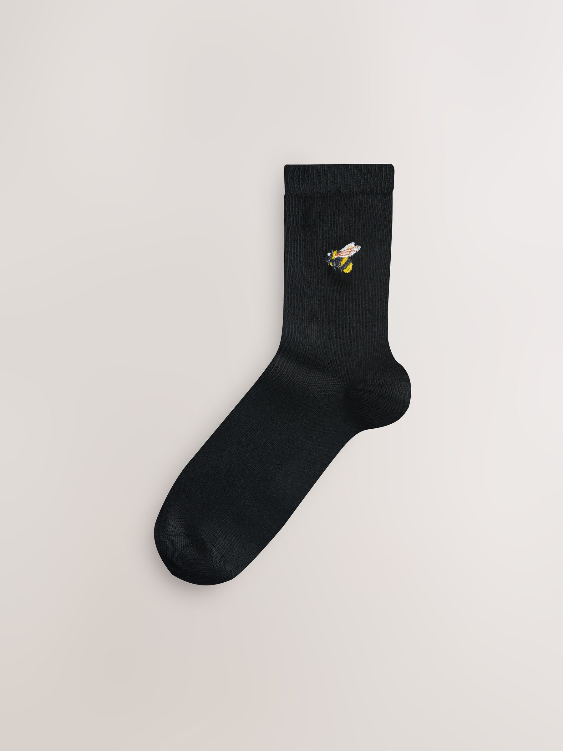 Bumble Bee Embroidered Motif Ankle Socks 4 Pack