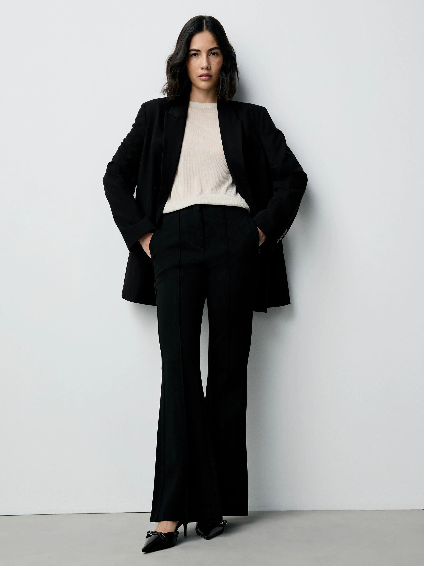 Black Sculpting Bootcut Trousers