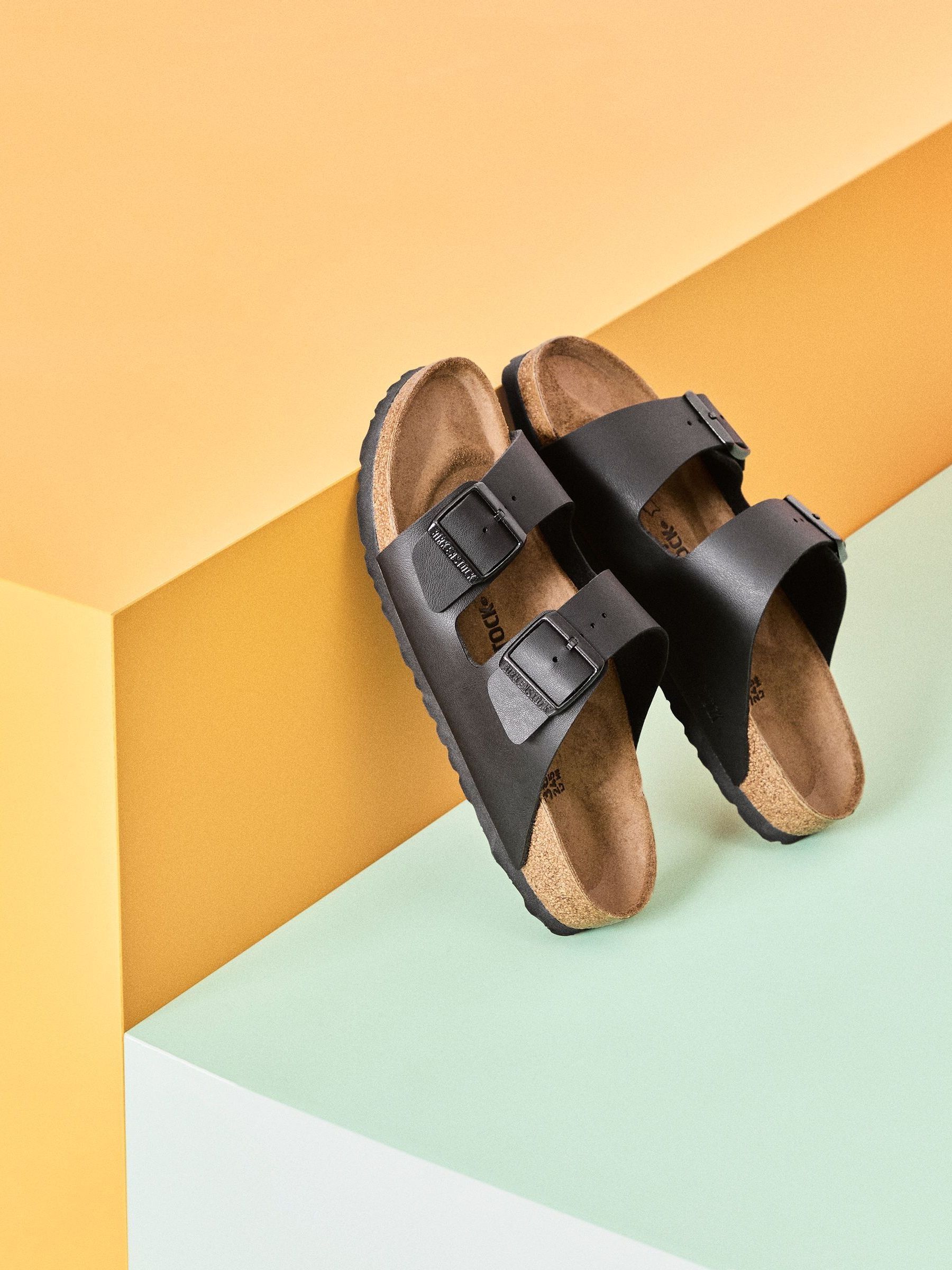 Birkenstock Ebony Black Arizona Birko Flor Sandals
