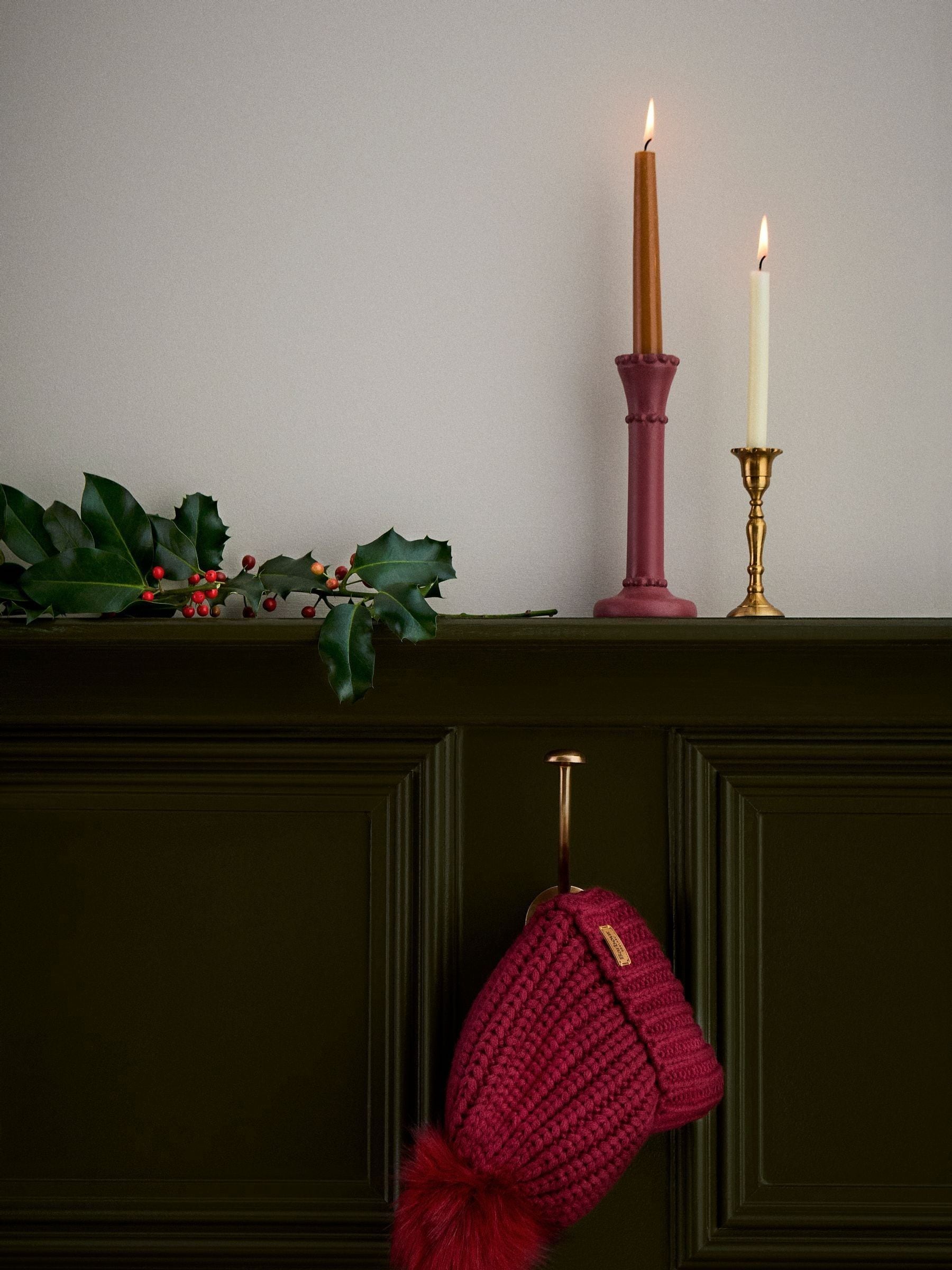 Barbour® Red Saltburn Pom Beanie Hat