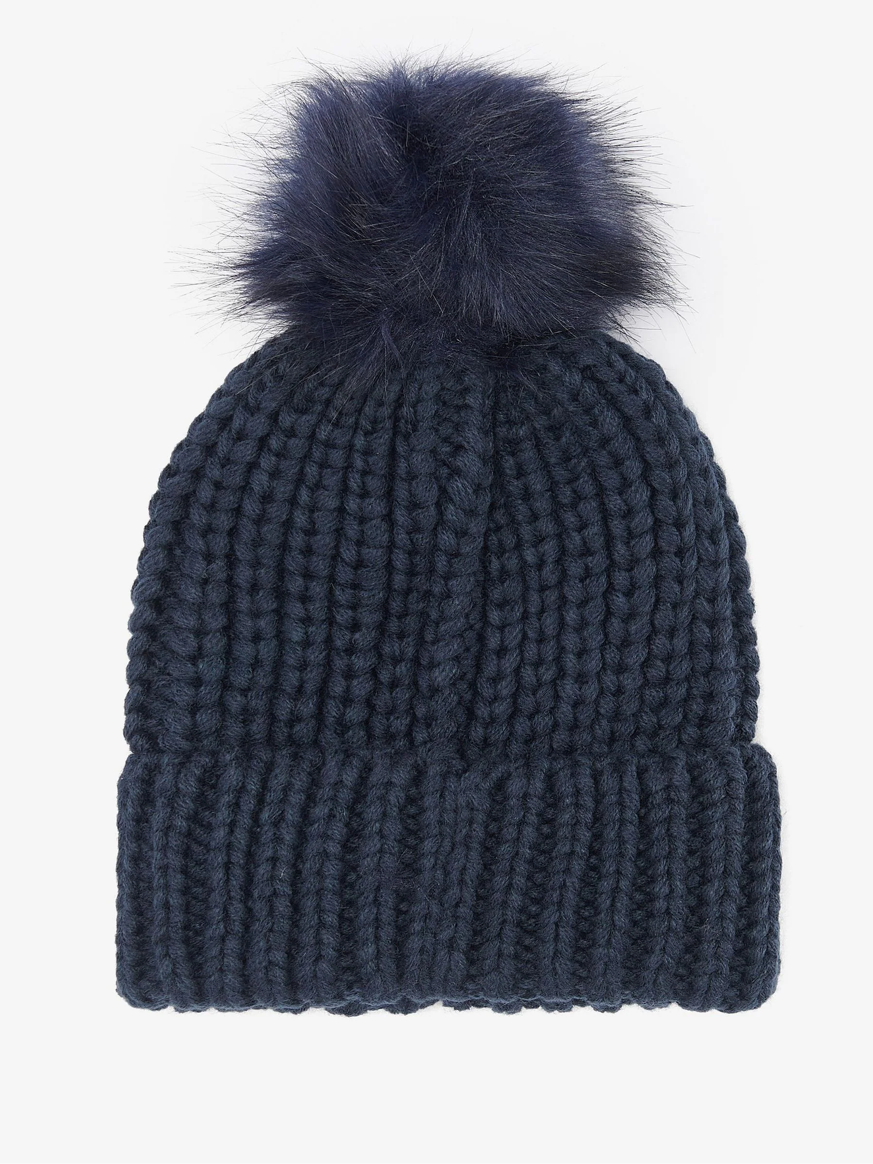 Barbour® Navy Saltburn Pom Beanie Hat