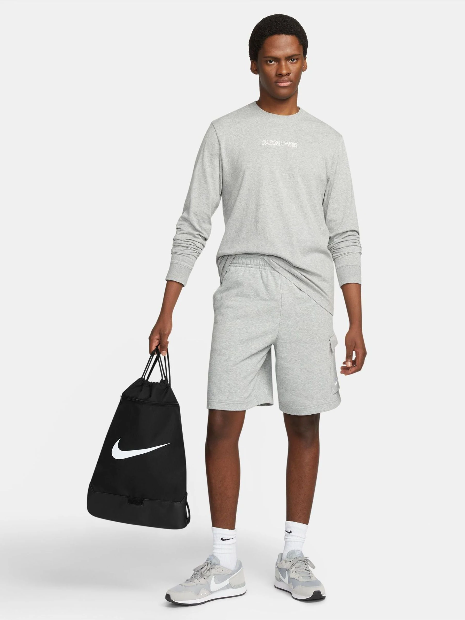 Nike Black/White Brasilia Drawstring Bag