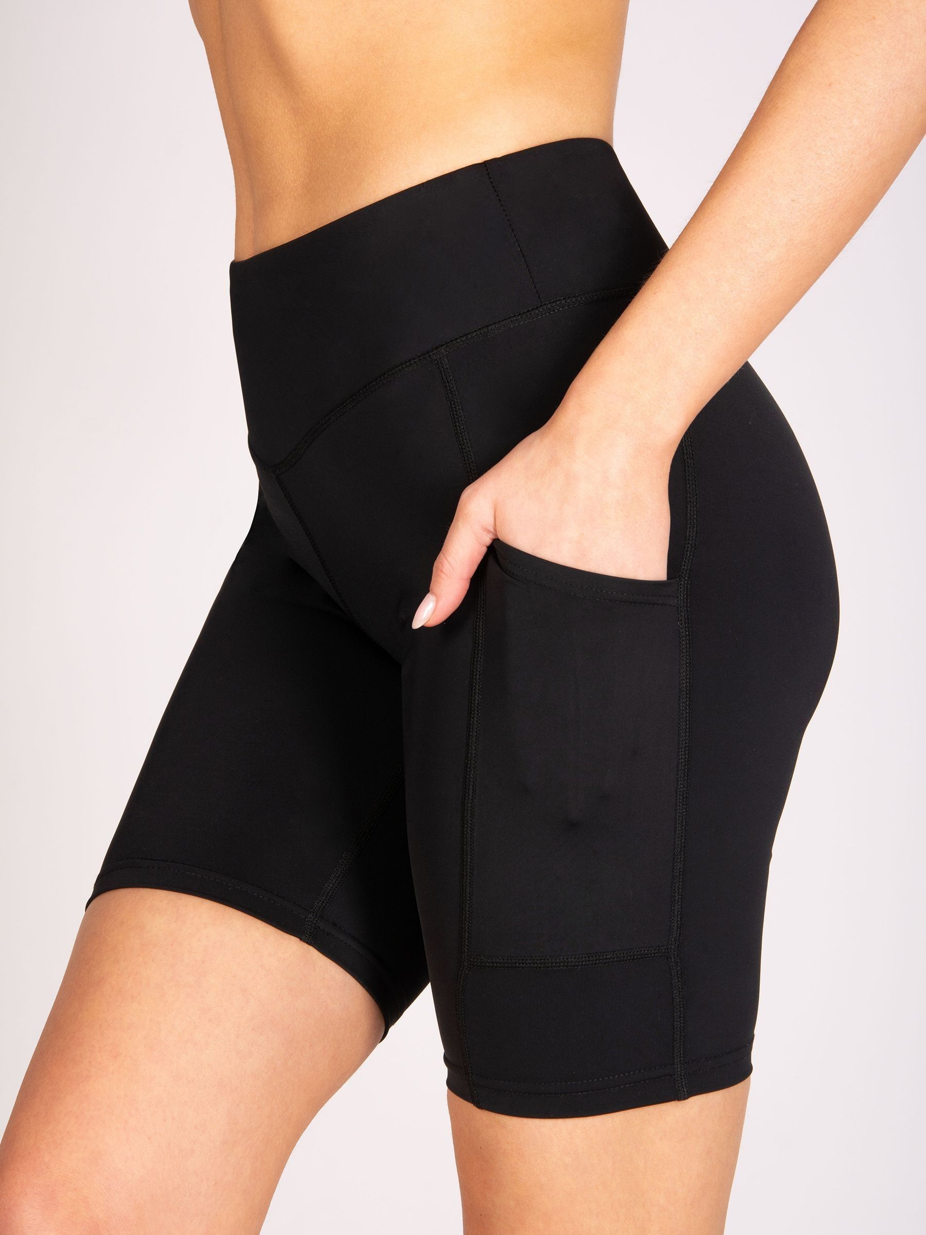 Pineapple Black Active Stretch Pocket Cycling Shorts