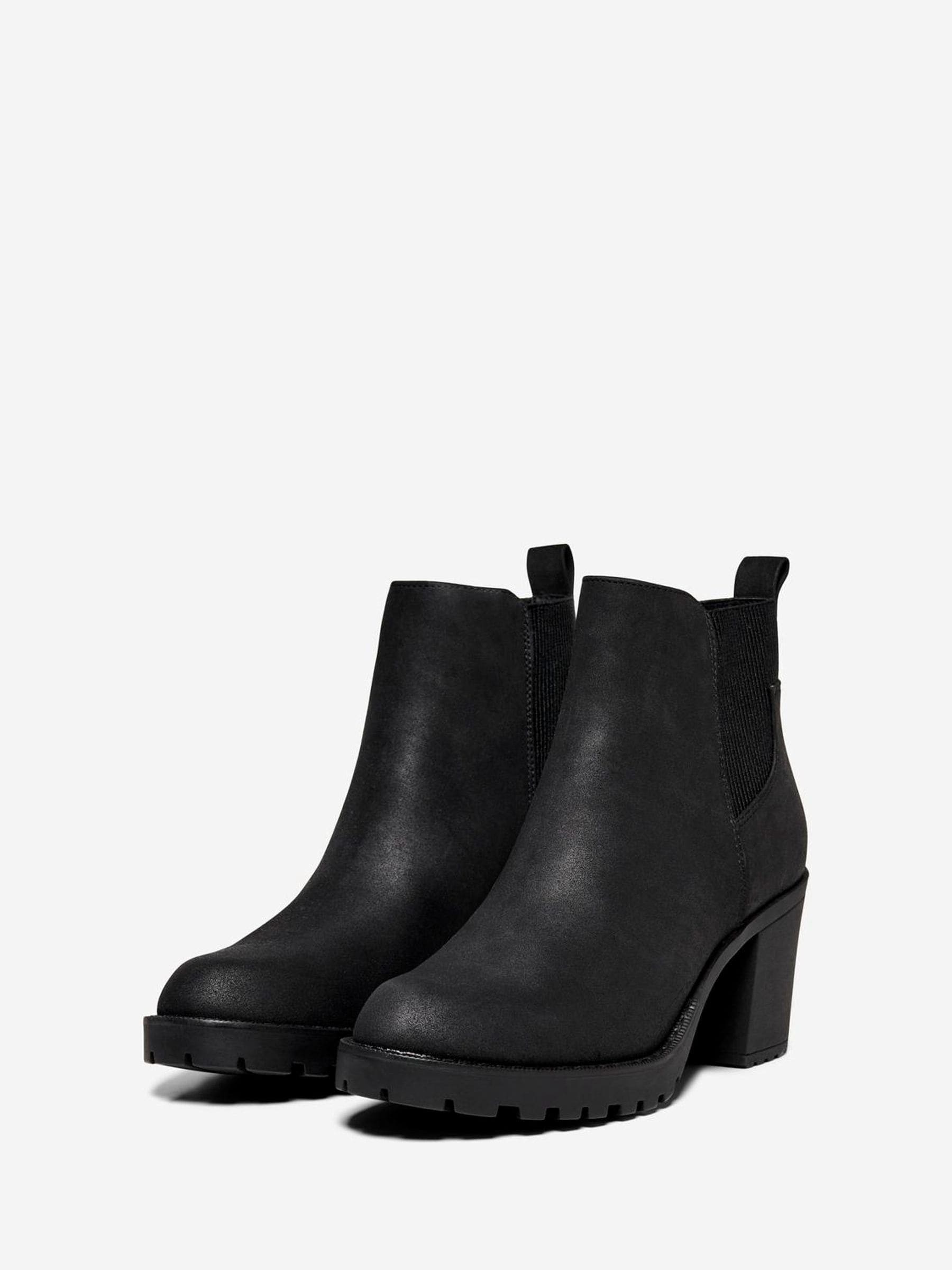ONLY Black Block Heel Chelsea Boots