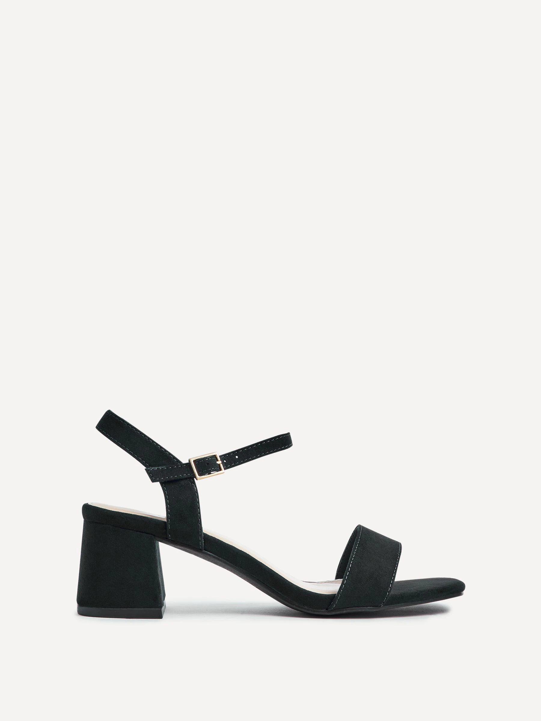 Linzi Black Darcie Low Chunky Block Heeled Sandals