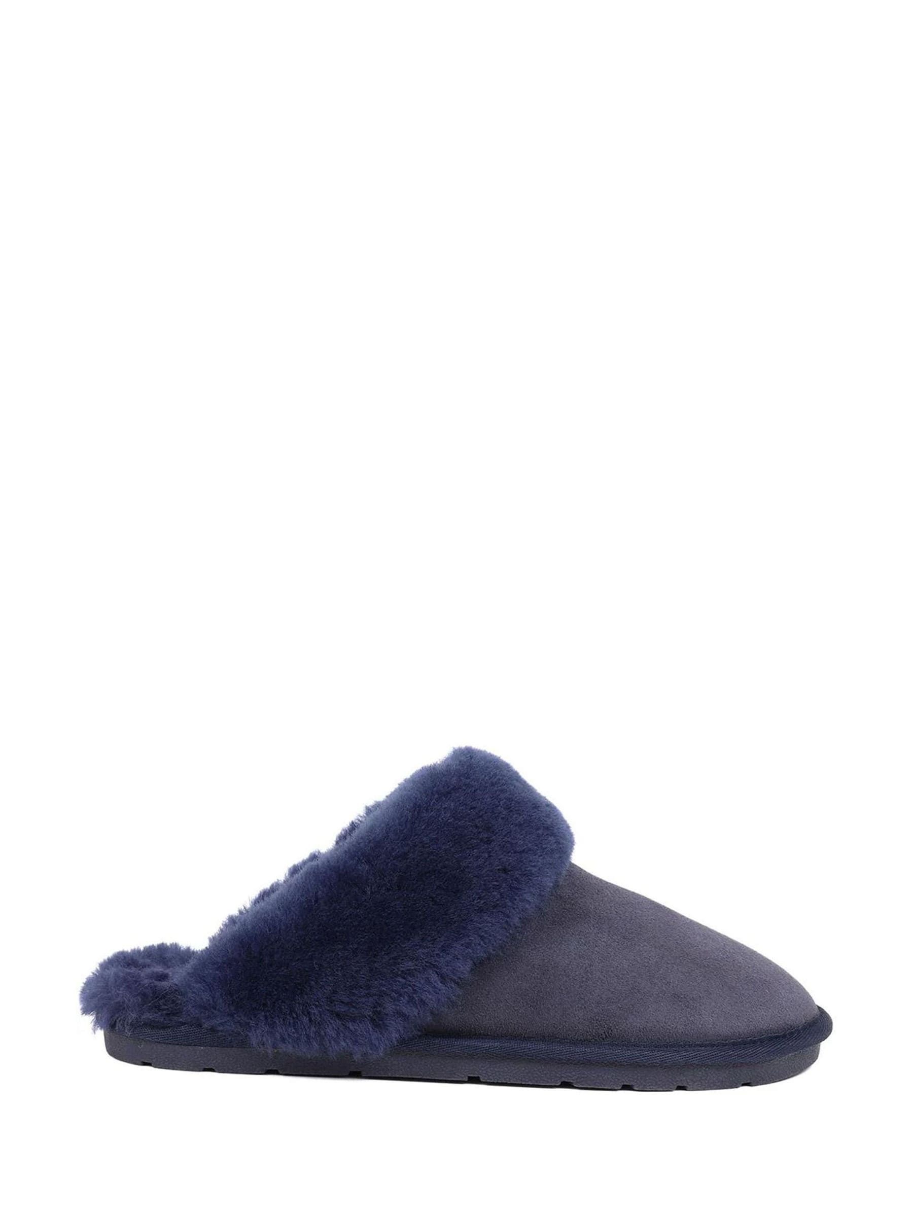 Jones Bootmaker Blue Bella-Rose Sheepskin Mule Slippers