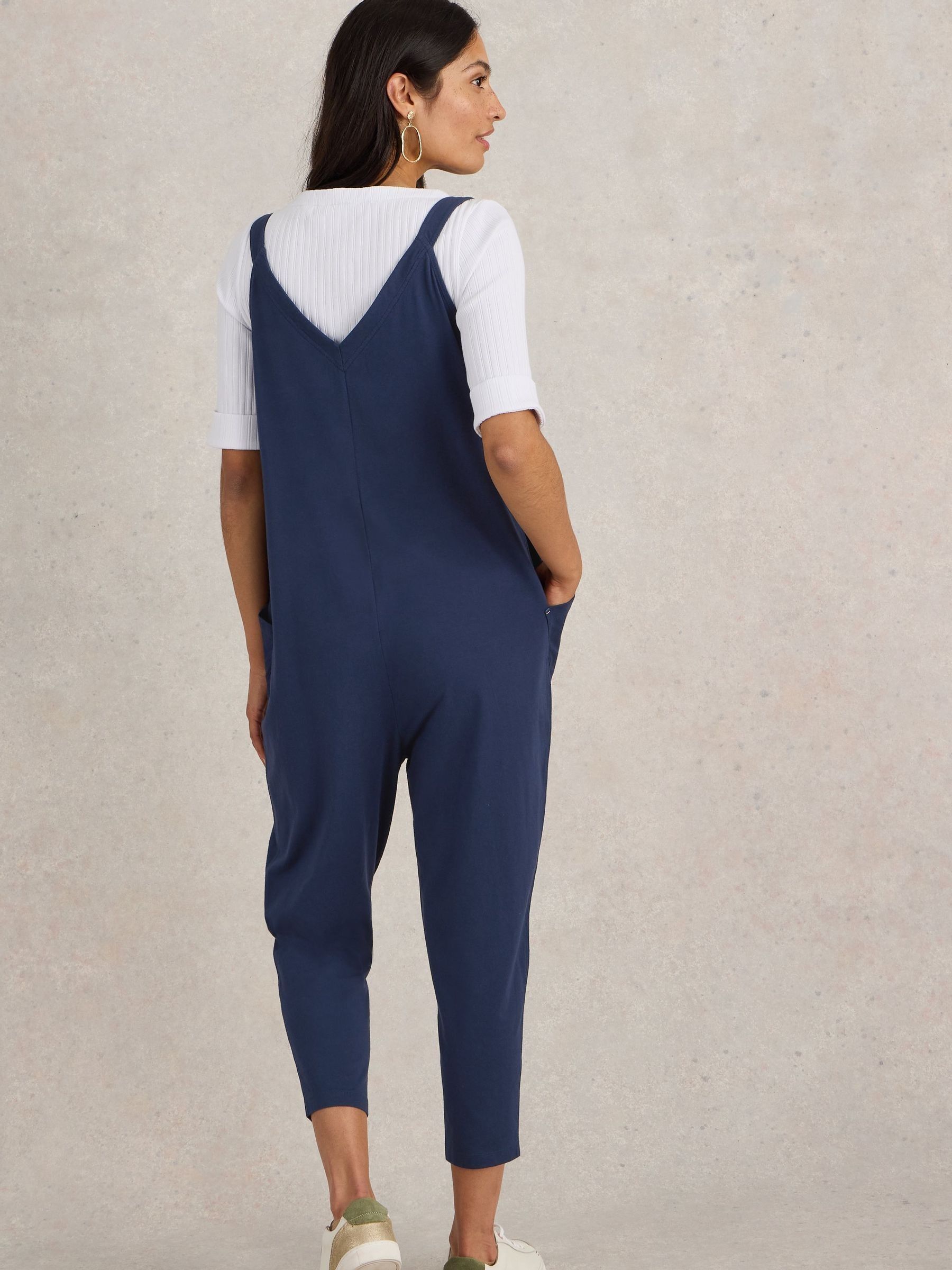 White Stuff Blue Jersey Selina Jumpsuit