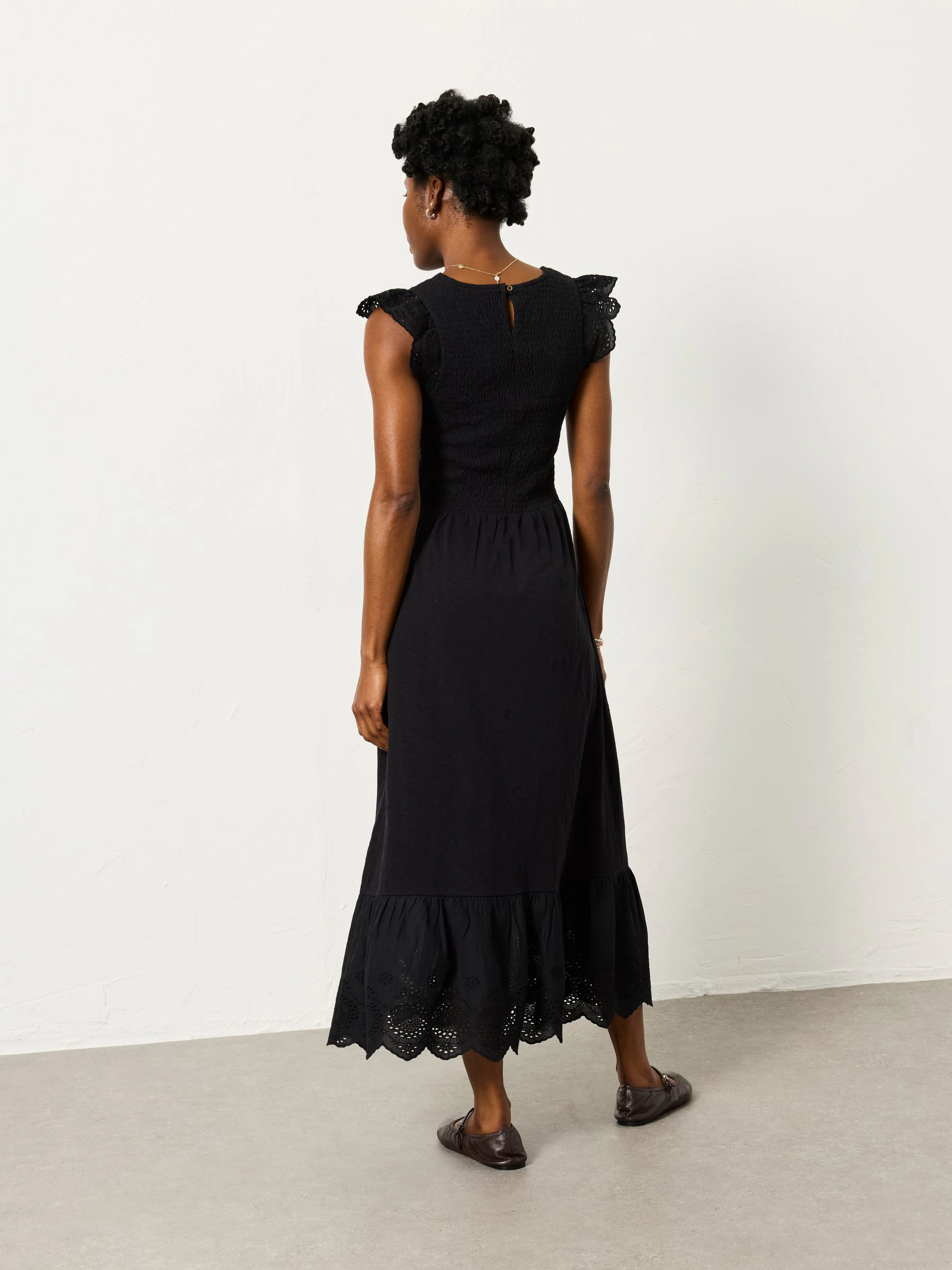FatFace Demi Black Jersey Midi Dress