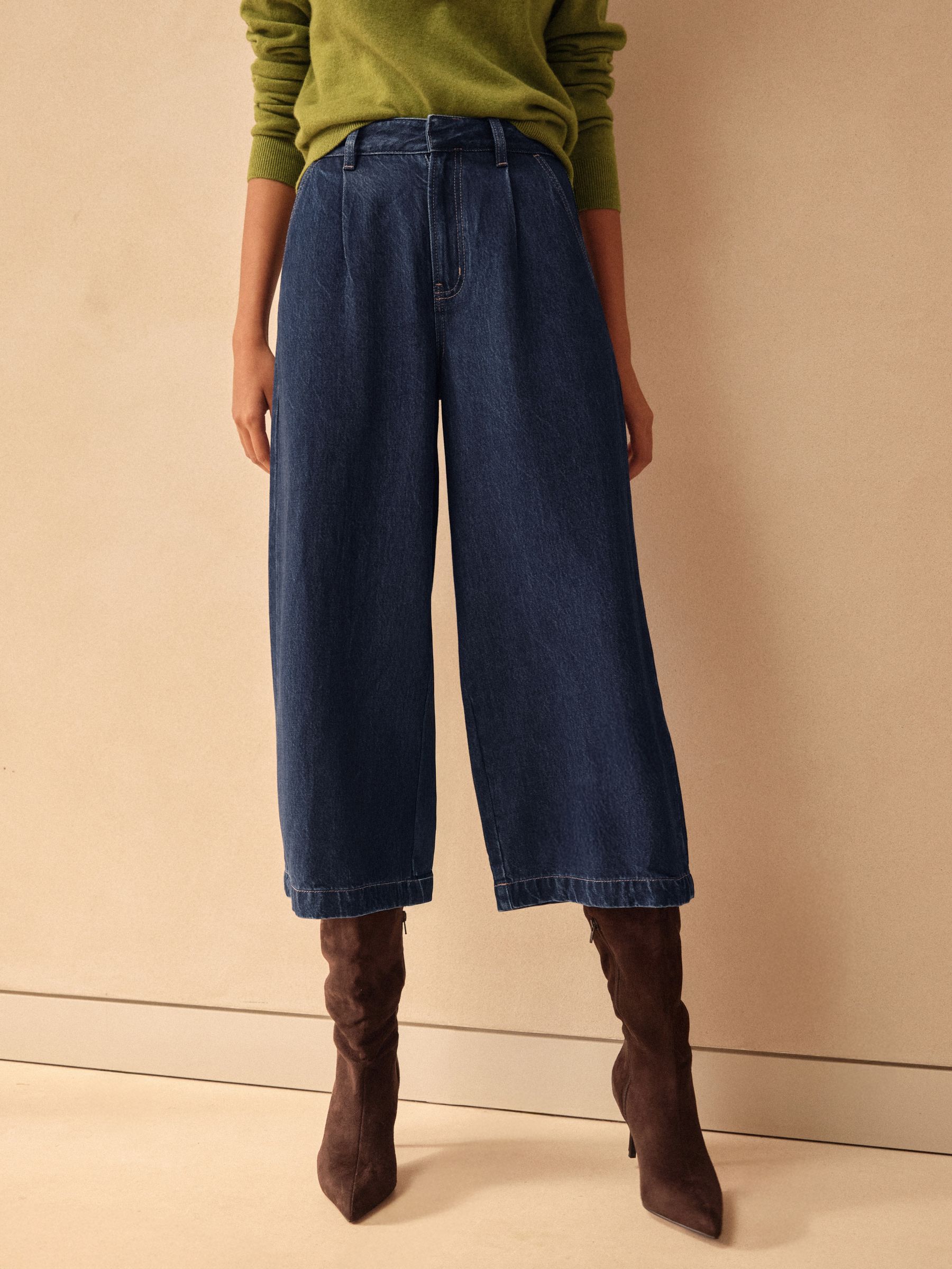 Dark Blue N. Premium High Rise Culotte Jeans