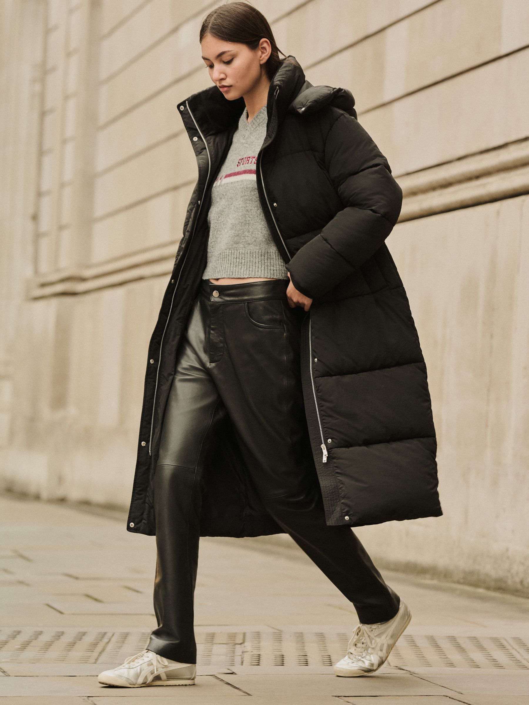 Black Shower Resistant Longline Padded Coat